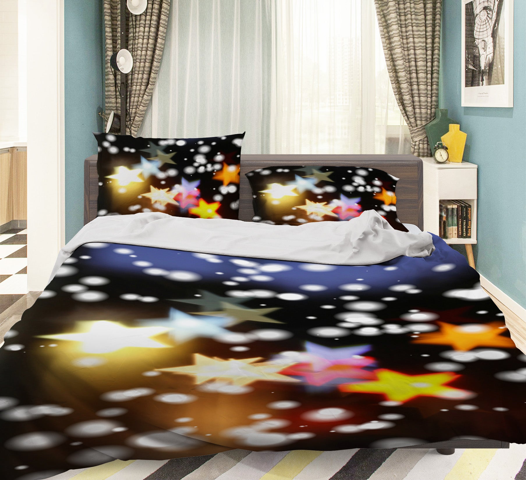 3D Starlight 52216 Christmas Quilt Duvet Cover Xmas Bed Pillowcases