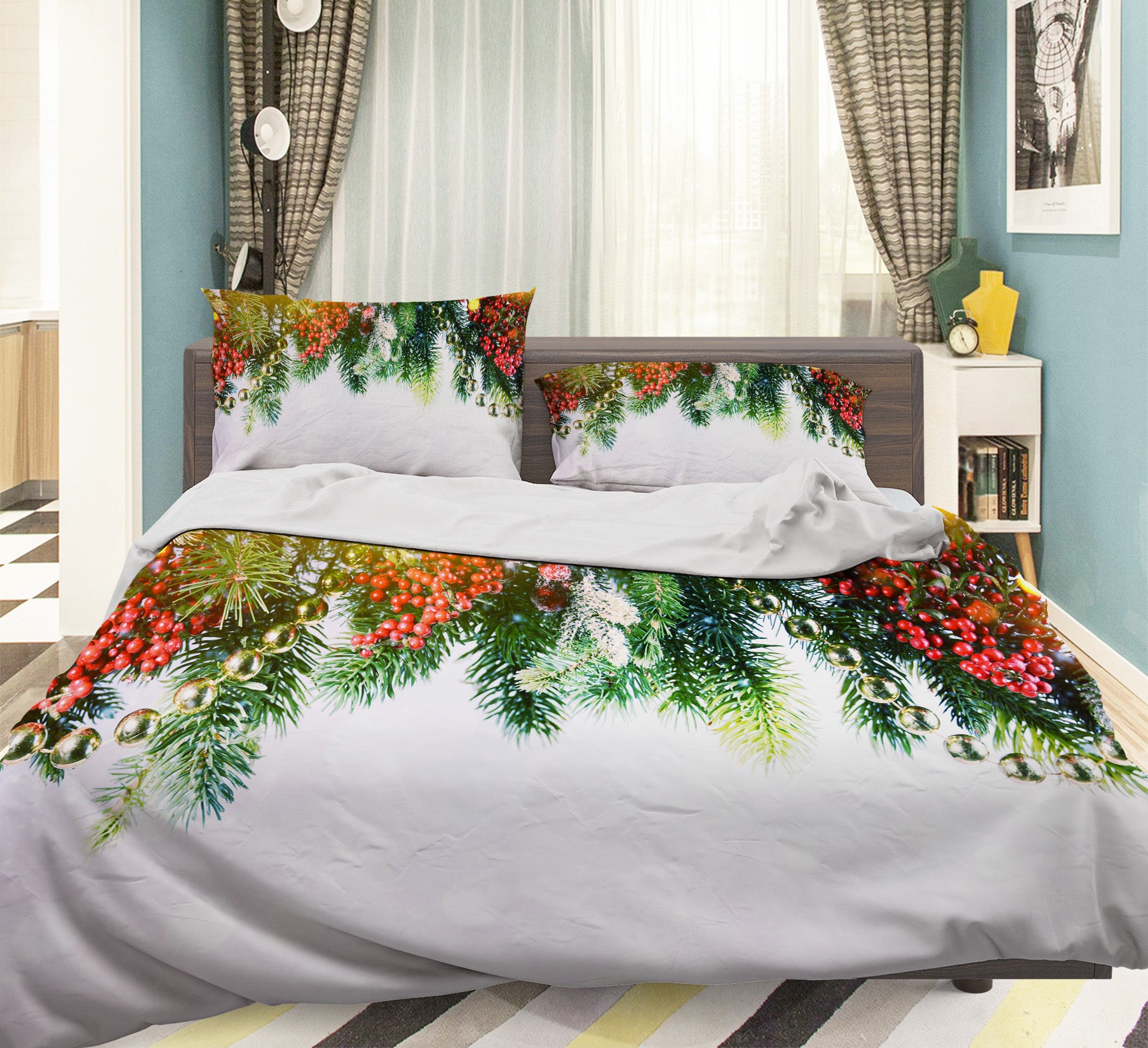 3D Branches 53003 Christmas Quilt Duvet Cover Xmas Bed Pillowcases