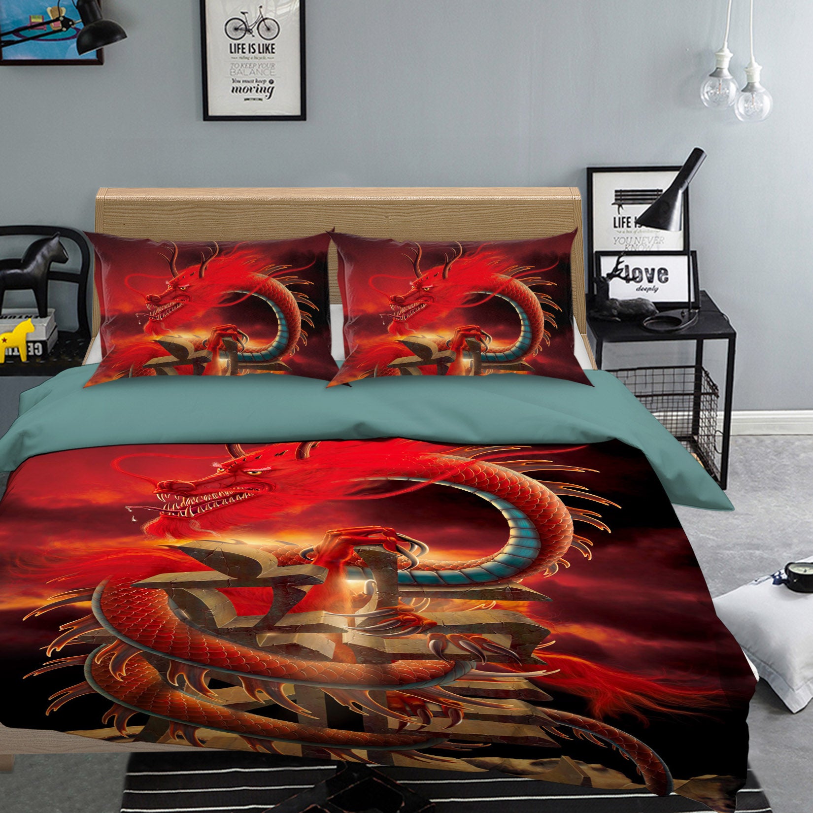 3D Chinese Dragon Def 030 Bed Pillowcases Quilt Exclusive Designer Vincent