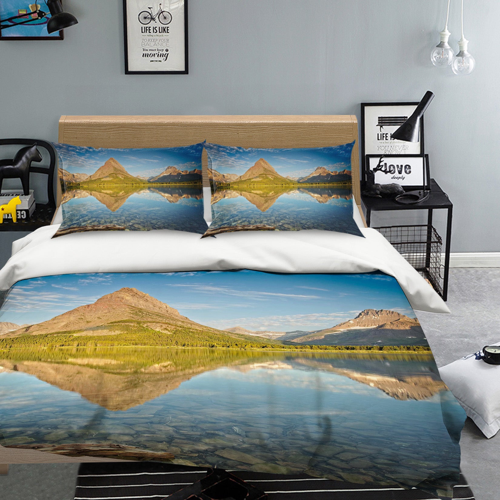 3D Distant Mountains 2134 Kathy Barefield Bedding Bed Pillowcases Quilt