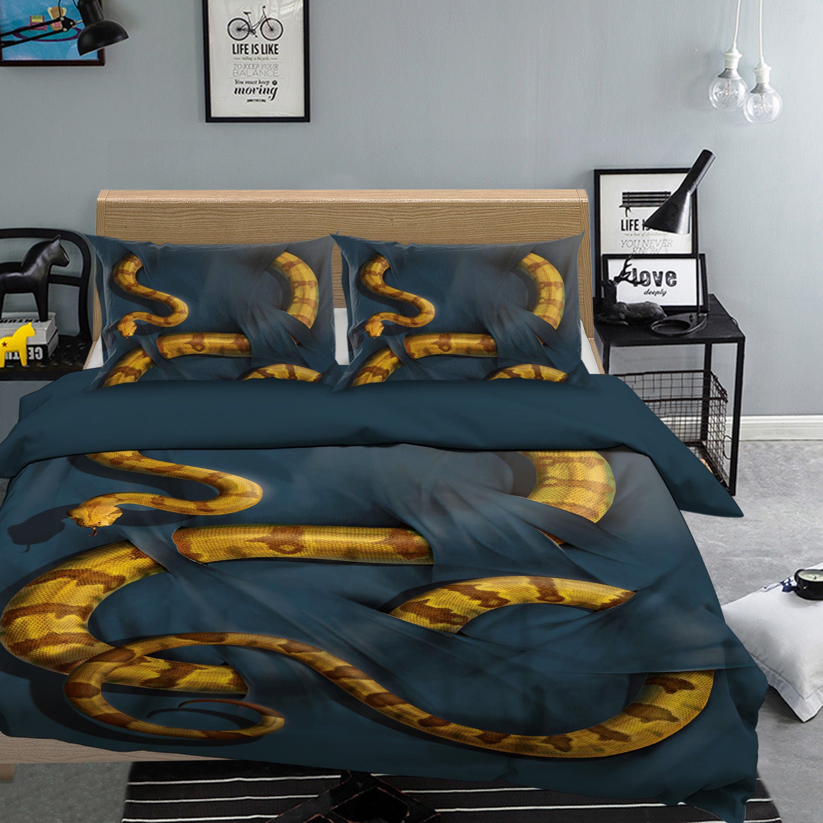 3D Boa Constrictor 022 Bed Pillowcases Quilt Exclusive Designer Vincent