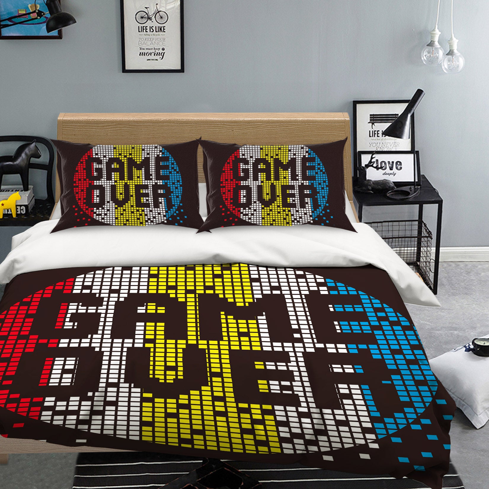 3D Game Over 64020 Bed Pillowcases Quilt