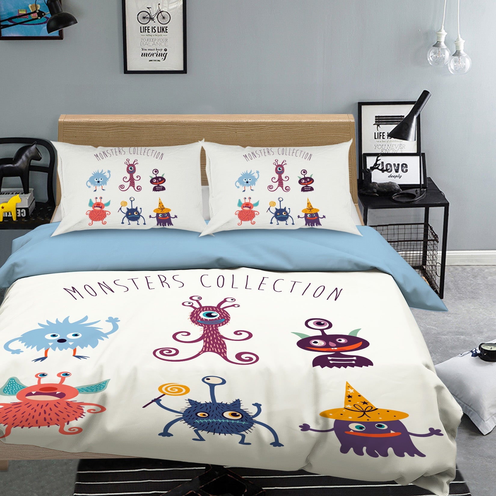 3D Cartoon Monster 1204 Halloween Bed Pillowcases Quilt Quiet Covers AJ Creativity Home 