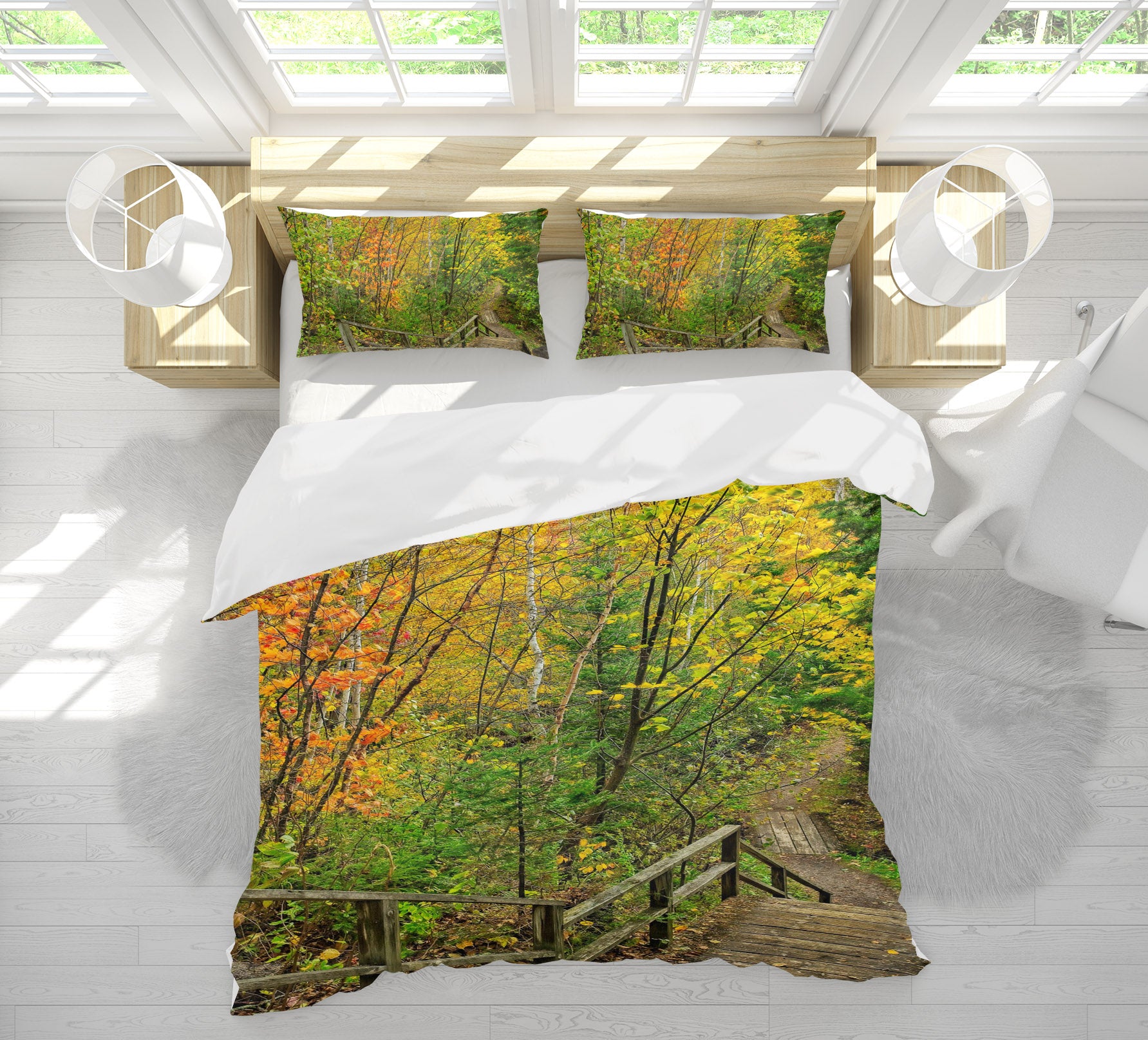 3D Forest Staircase 62177 Kathy Barefield Bedding Bed Pillowcases Quilt