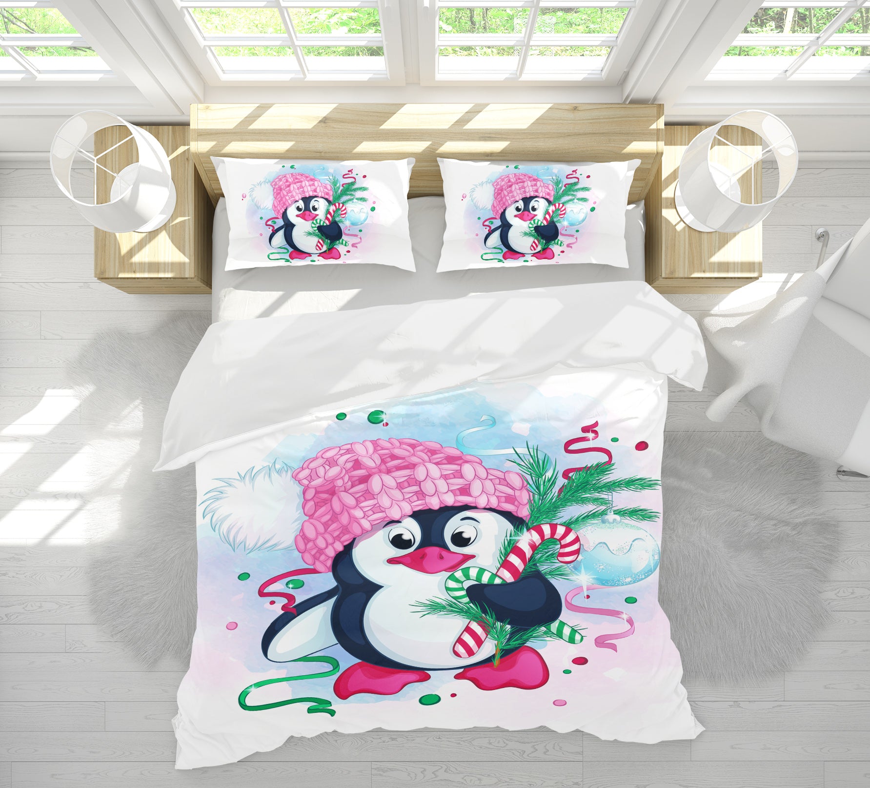 3D Penguin 63240 Bed Pillowcases Quilt