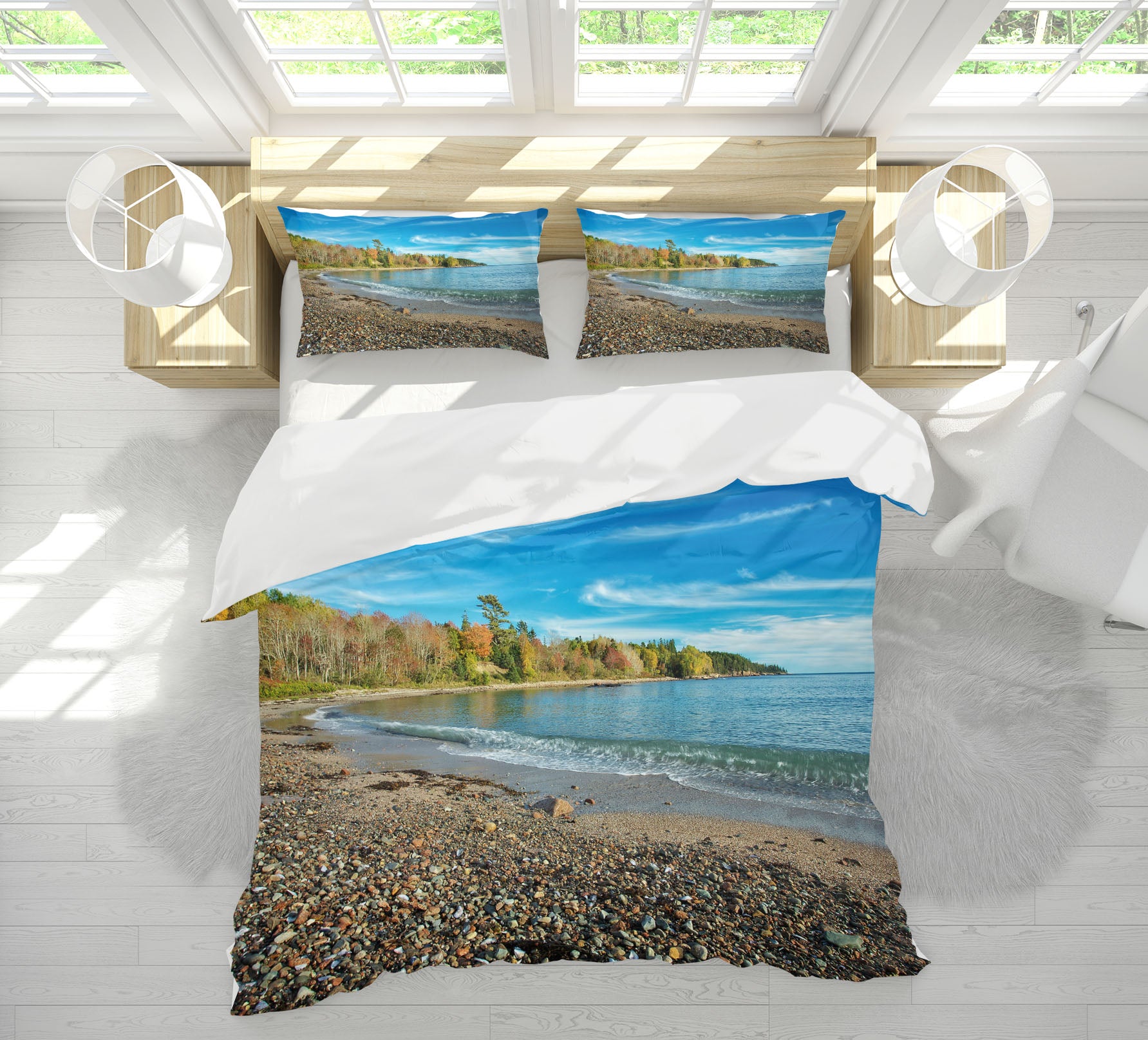 3D Coastline Color 62173 Kathy Barefield Bedding Bed Pillowcases Quilt