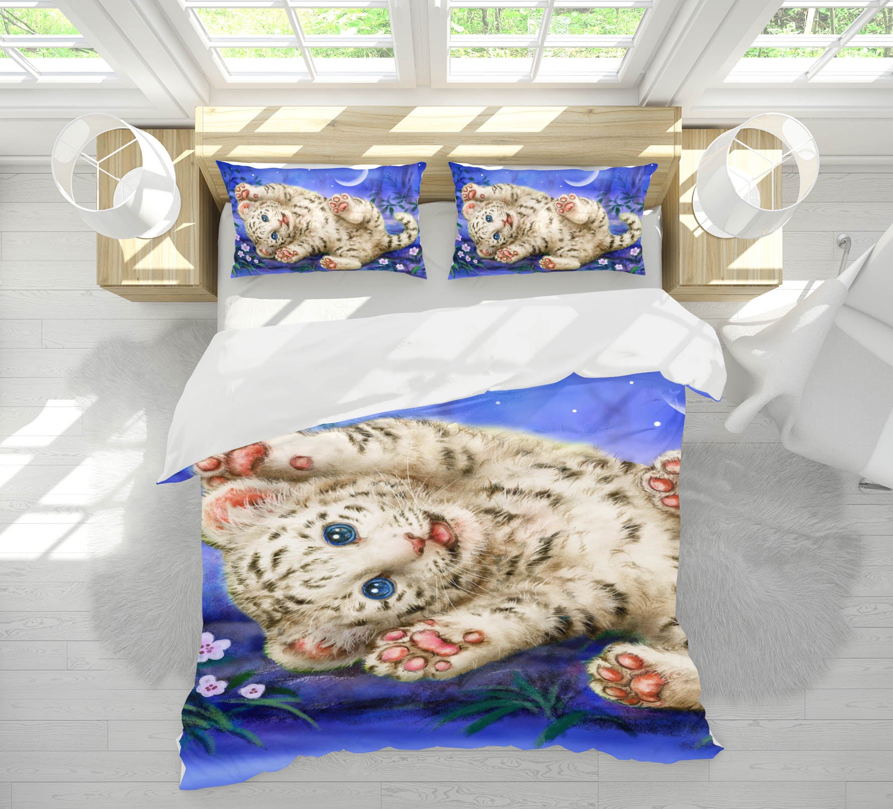 3D Cute Lion Moon 5808 Kayomi Harai Bedding Bed Pillowcases Quilt Cover Duvet Cover