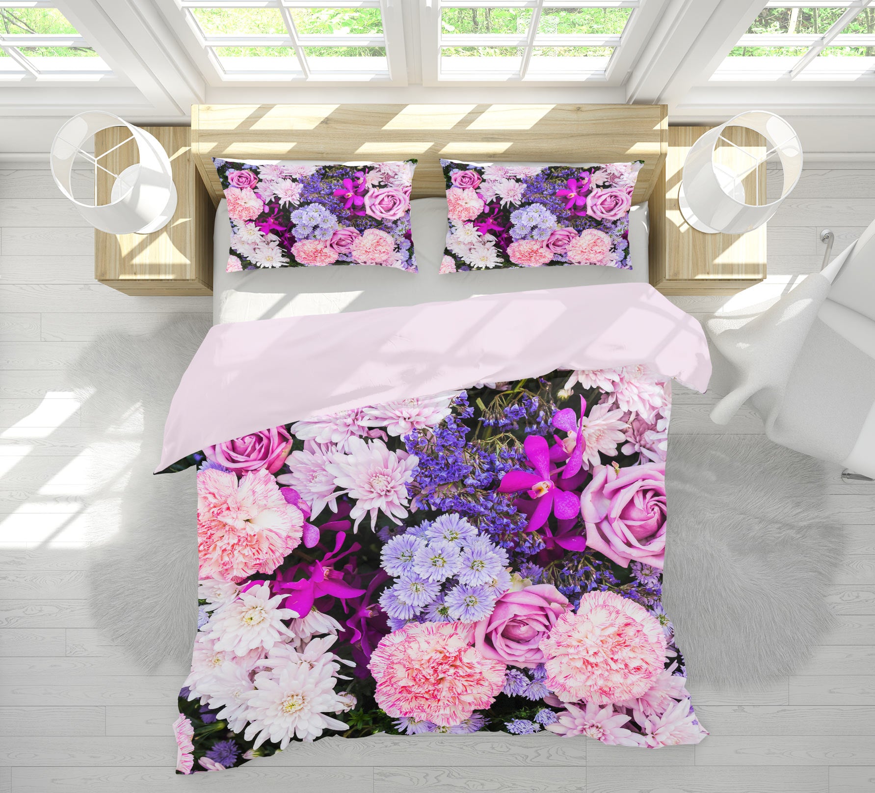 3D Flowers 67076 Bed Pillowcases Quilt