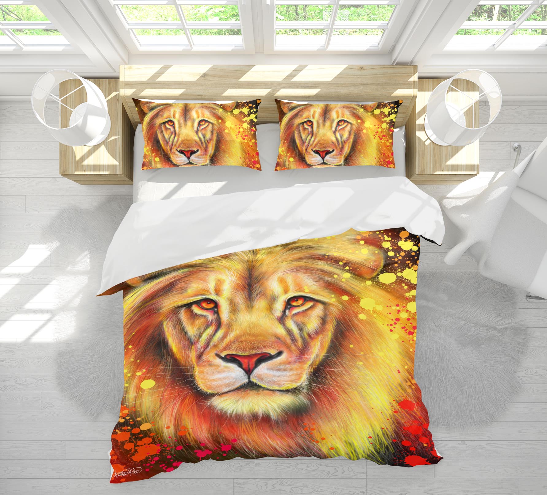 3D Watercolor Lion 8575 Sheena Pike Bedding Bed Pillowcases Quilt Cover Duvet Cover