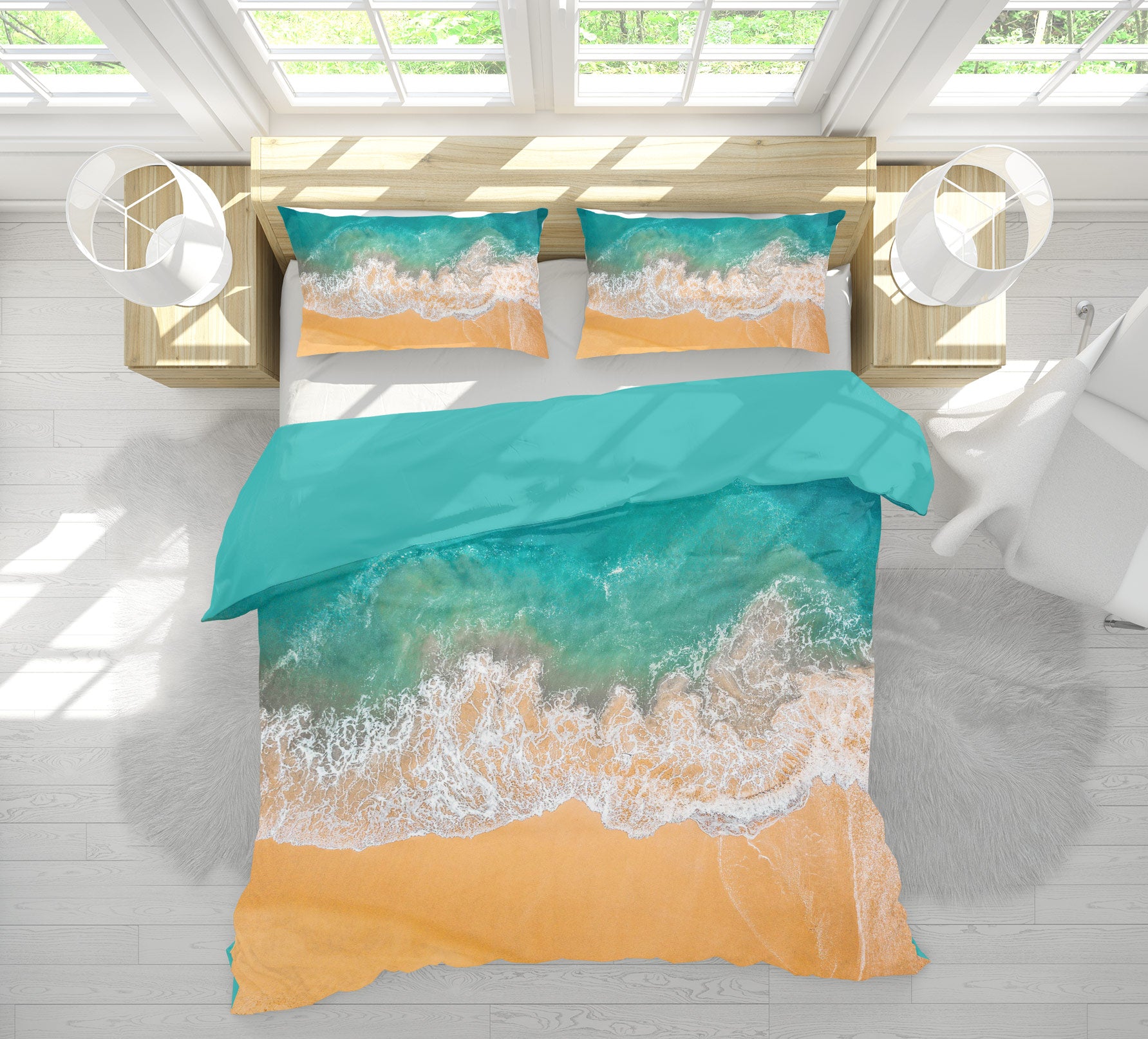 3D Seaside 67094 Bed Pillowcases Quilt