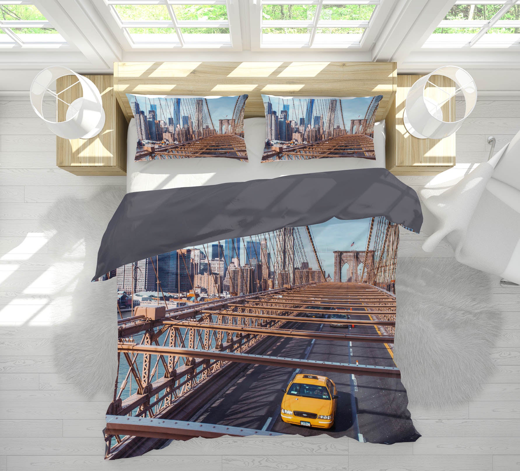 3D Yellow Car 1021 Assaf Frank Bedding Bed Pillowcases Quilt