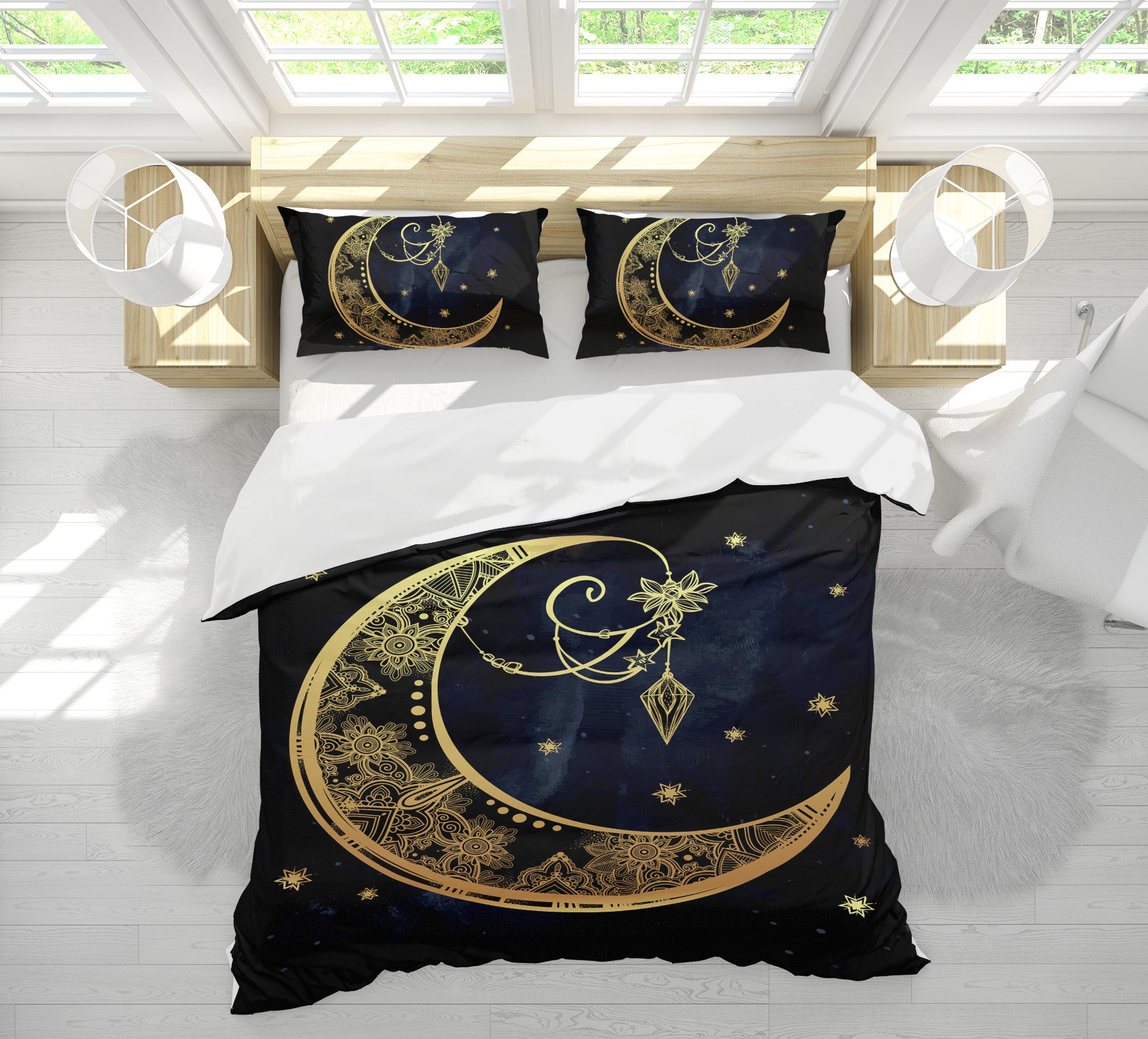 3D Moon Pattern 67048 Bed Pillowcases Quilt