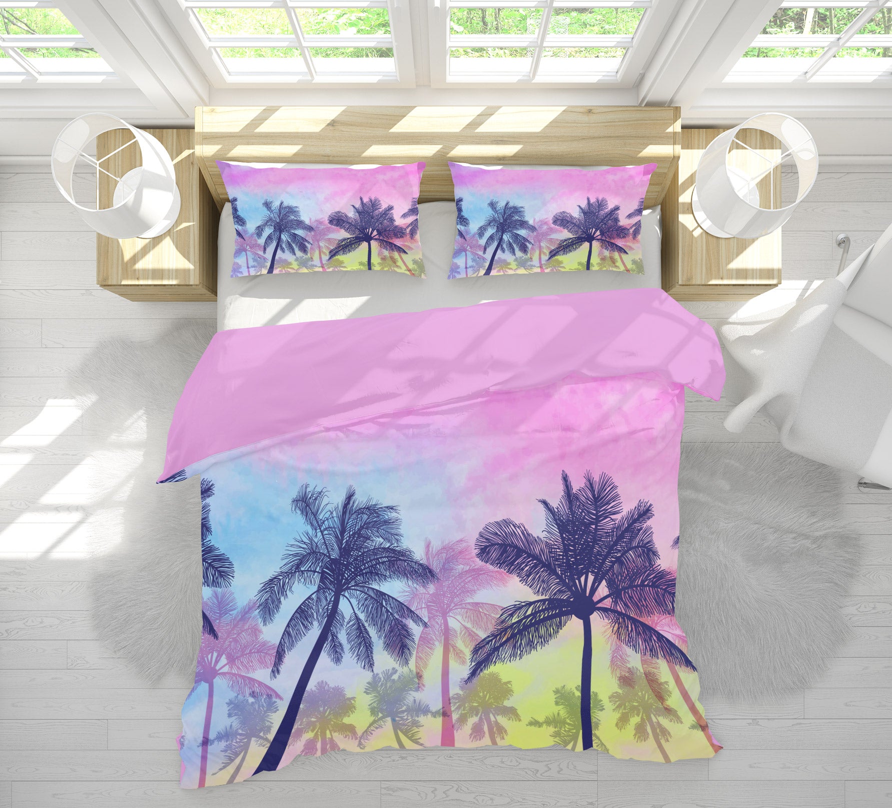 3D Coconut Tree 67169 Bed Pillowcases Quilt