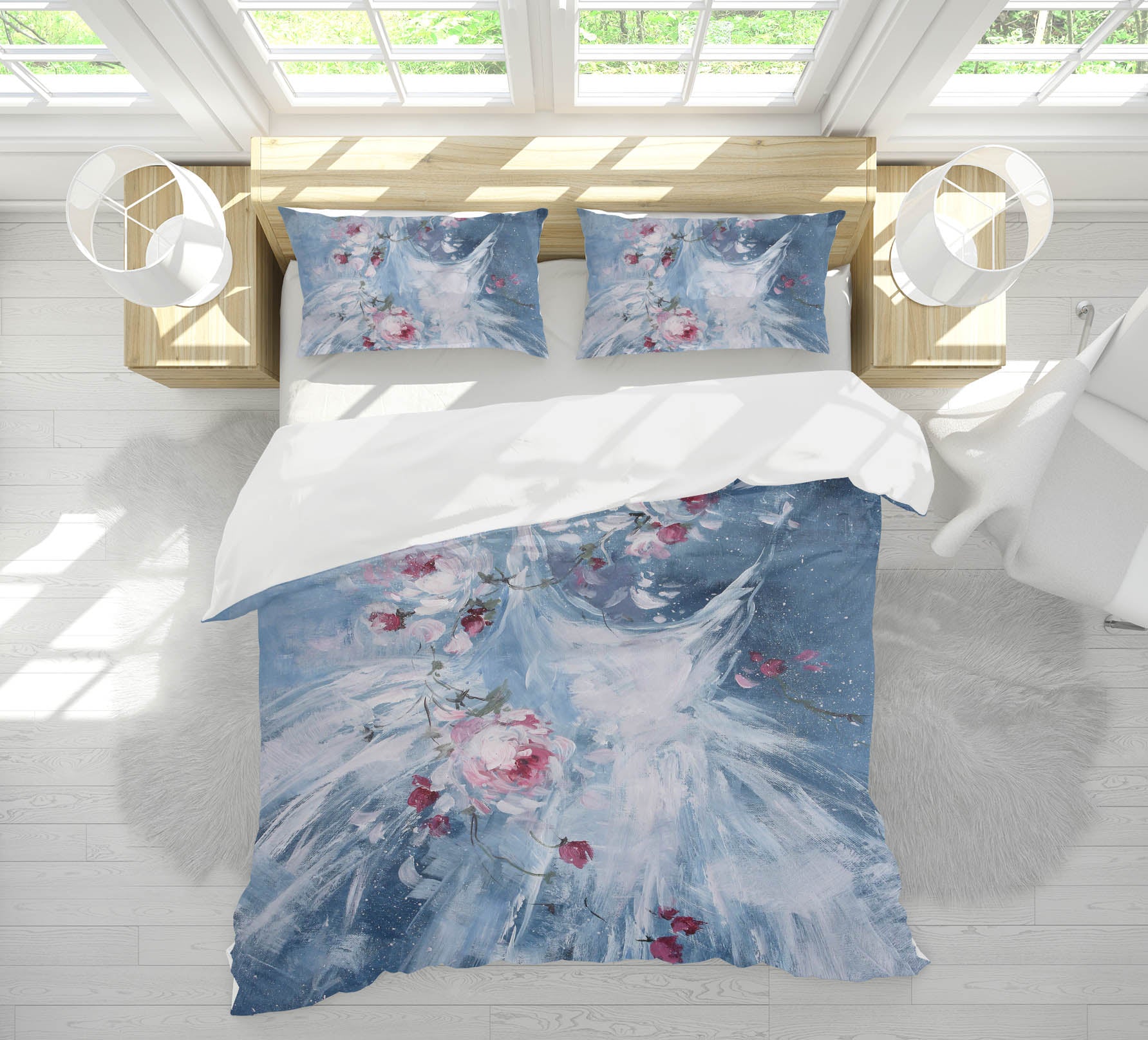 3D Blue Wedding Dress 110 Debi Coules Bedding Bed Pillowcases Quilt