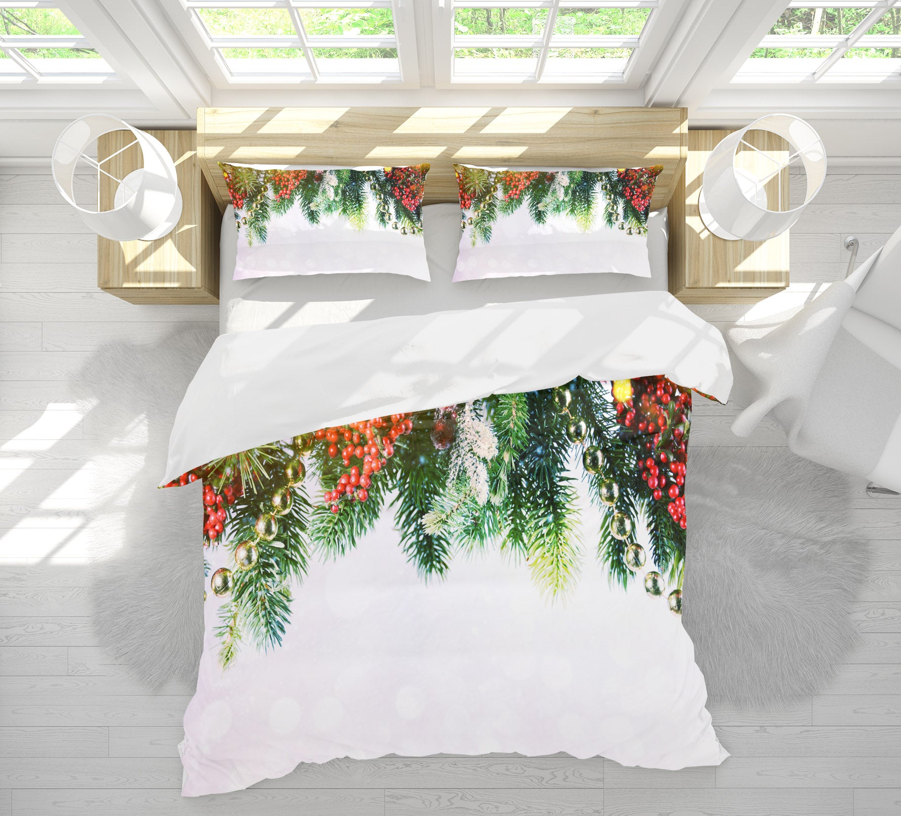 3D Branches 53003 Christmas Quilt Duvet Cover Xmas Bed Pillowcases