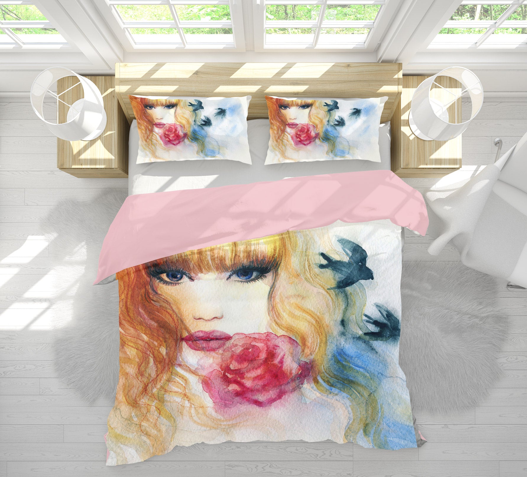 3D Rose Model 010 Bed Pillowcases Quilt