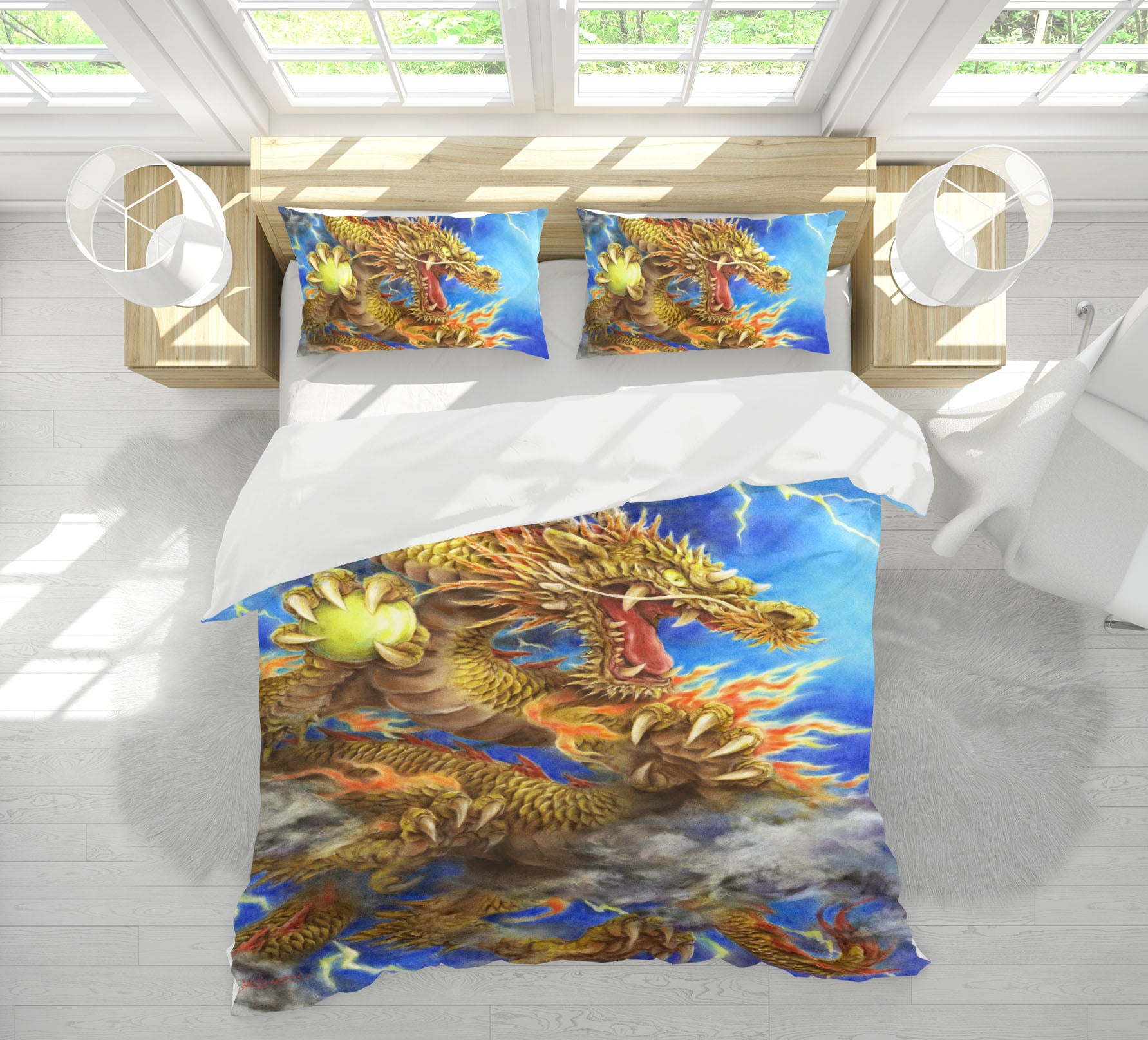 3D Dragon Cloud 5830 Kayomi Harai Bedding Bed Pillowcases Quilt Cover Duvet Cover