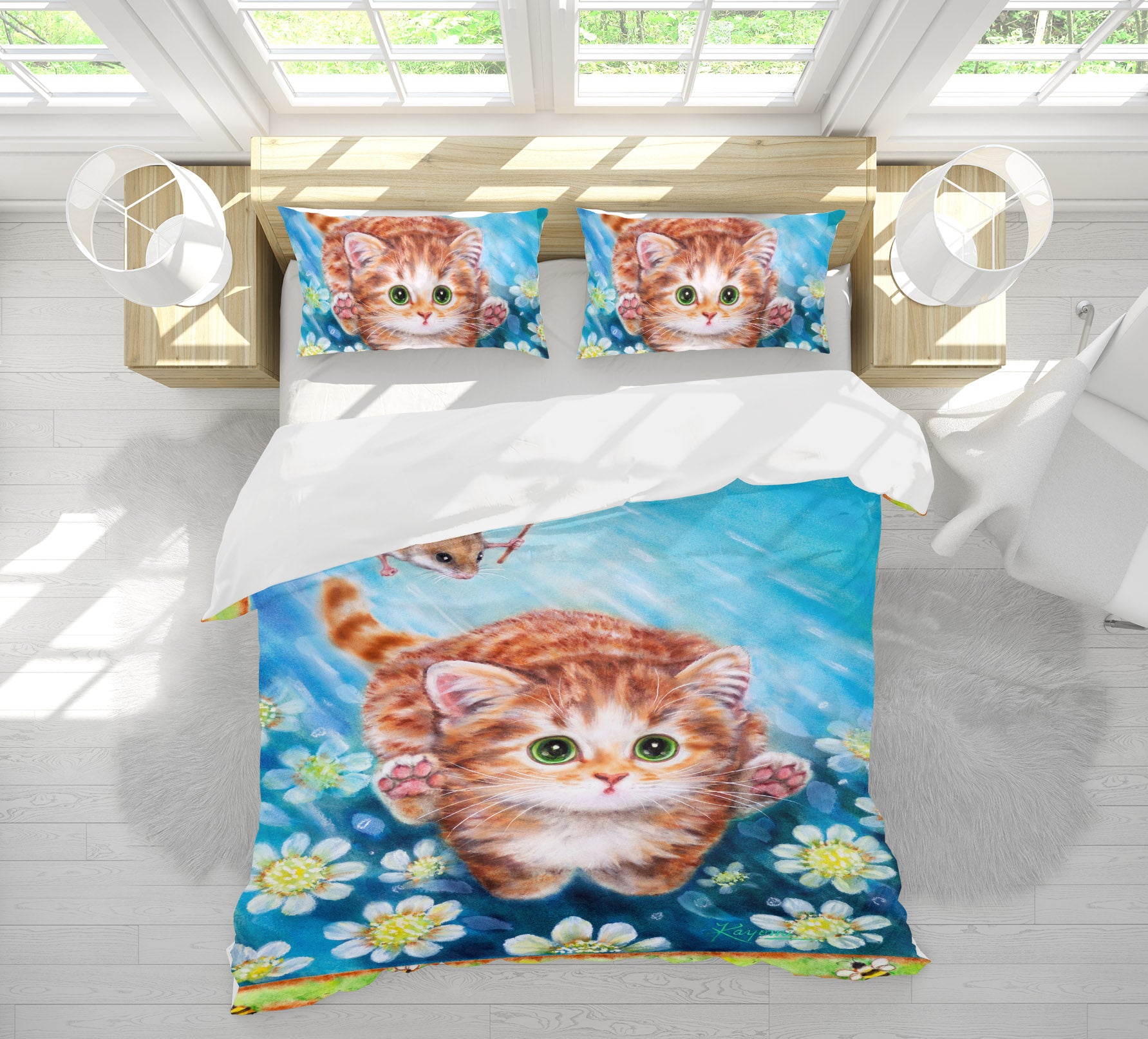 3D Cat Mouse 5814 Kayomi Harai Bedding Bed Pillowcases Quilt Cover Duvet Cover