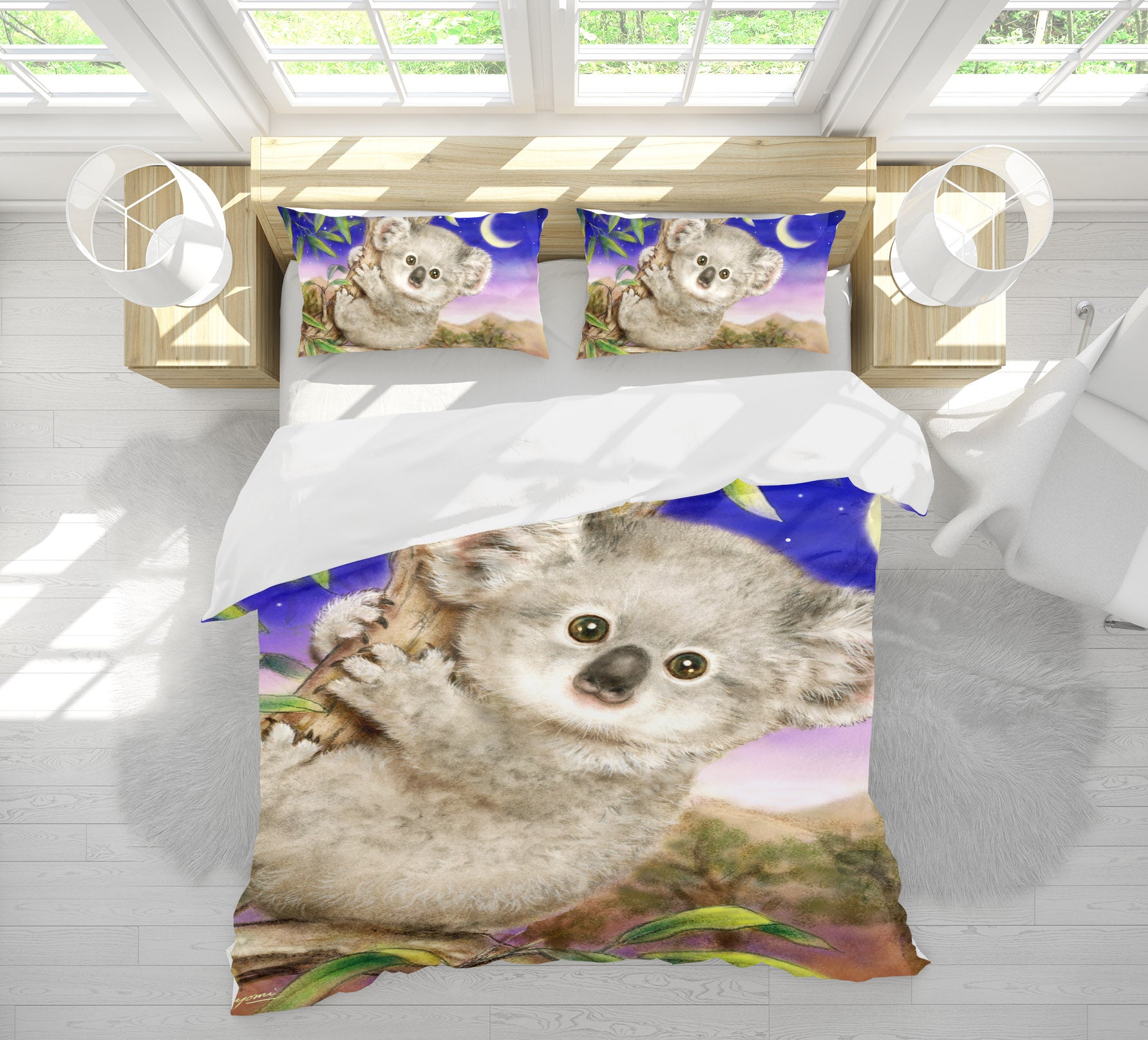 3D Koala Moon 5804 Kayomi Harai Bedding Bed Pillowcases Quilt Cover Duvet Cover