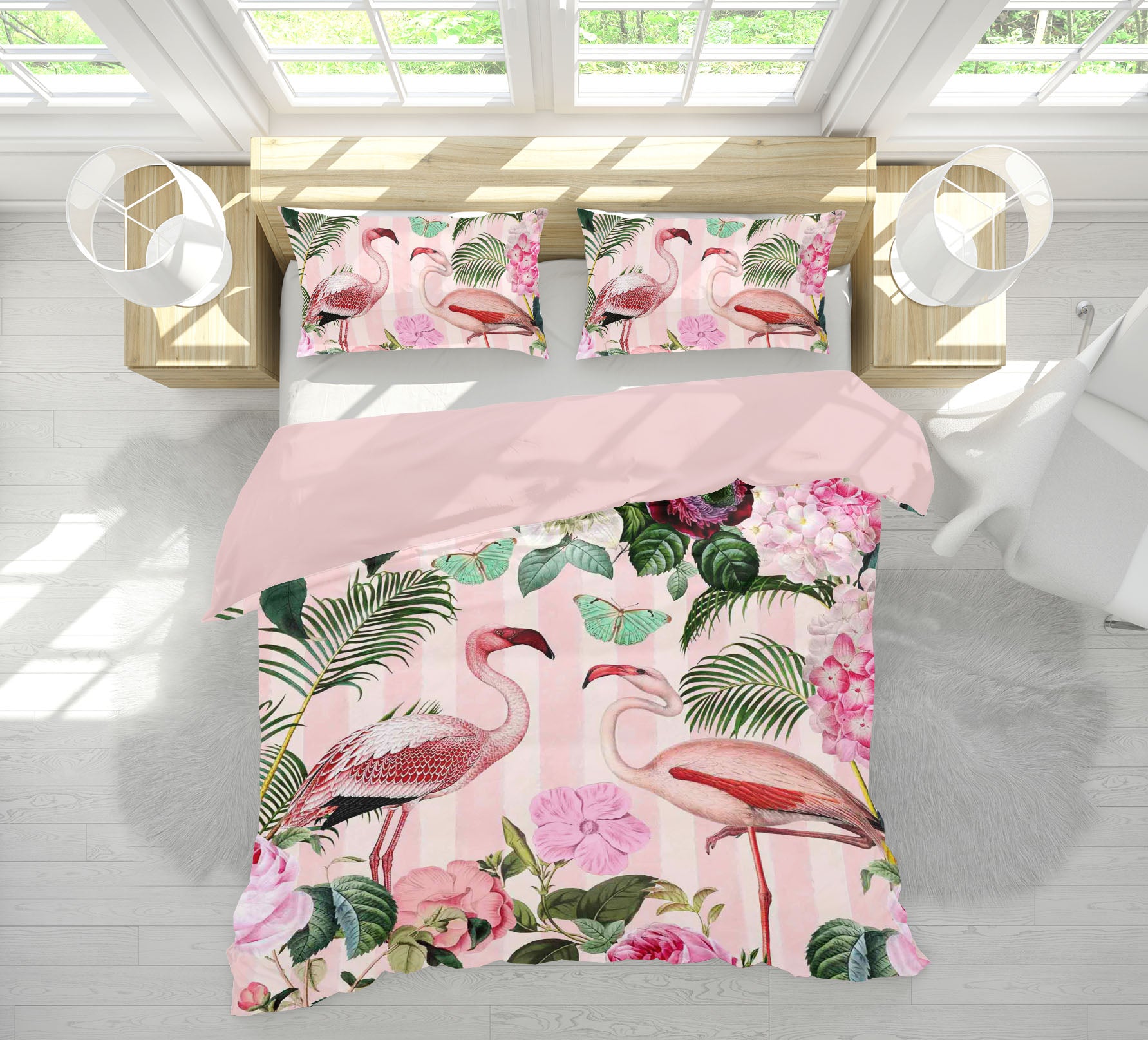 3D Pink Flamingo 2114 Andrea haase Bedding Bed Pillowcases Quilt