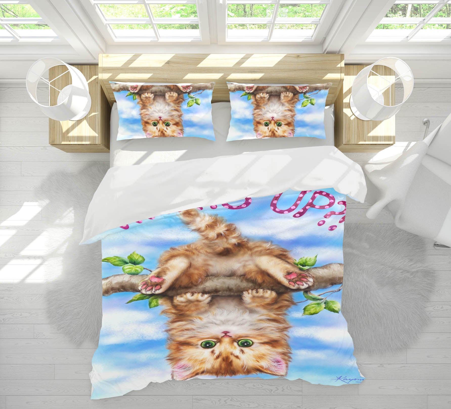 3D Cat Branch 5878 Kayomi Harai Bedding Bed Pillowcases Quilt Cover Duvet Cover