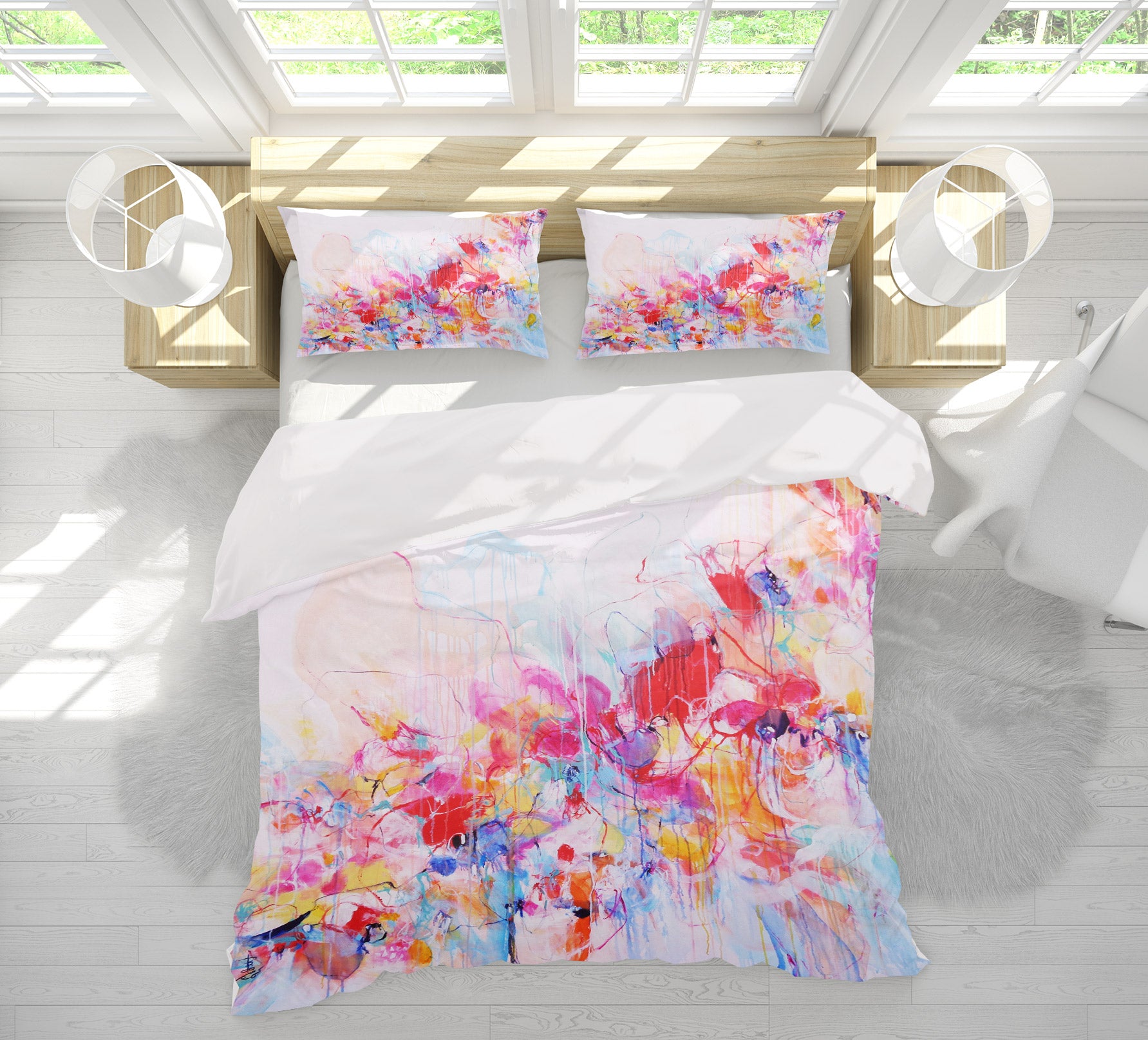 3D Pink Blue Paint 1115 Misako Chida Bedding Bed Pillowcases Quilt