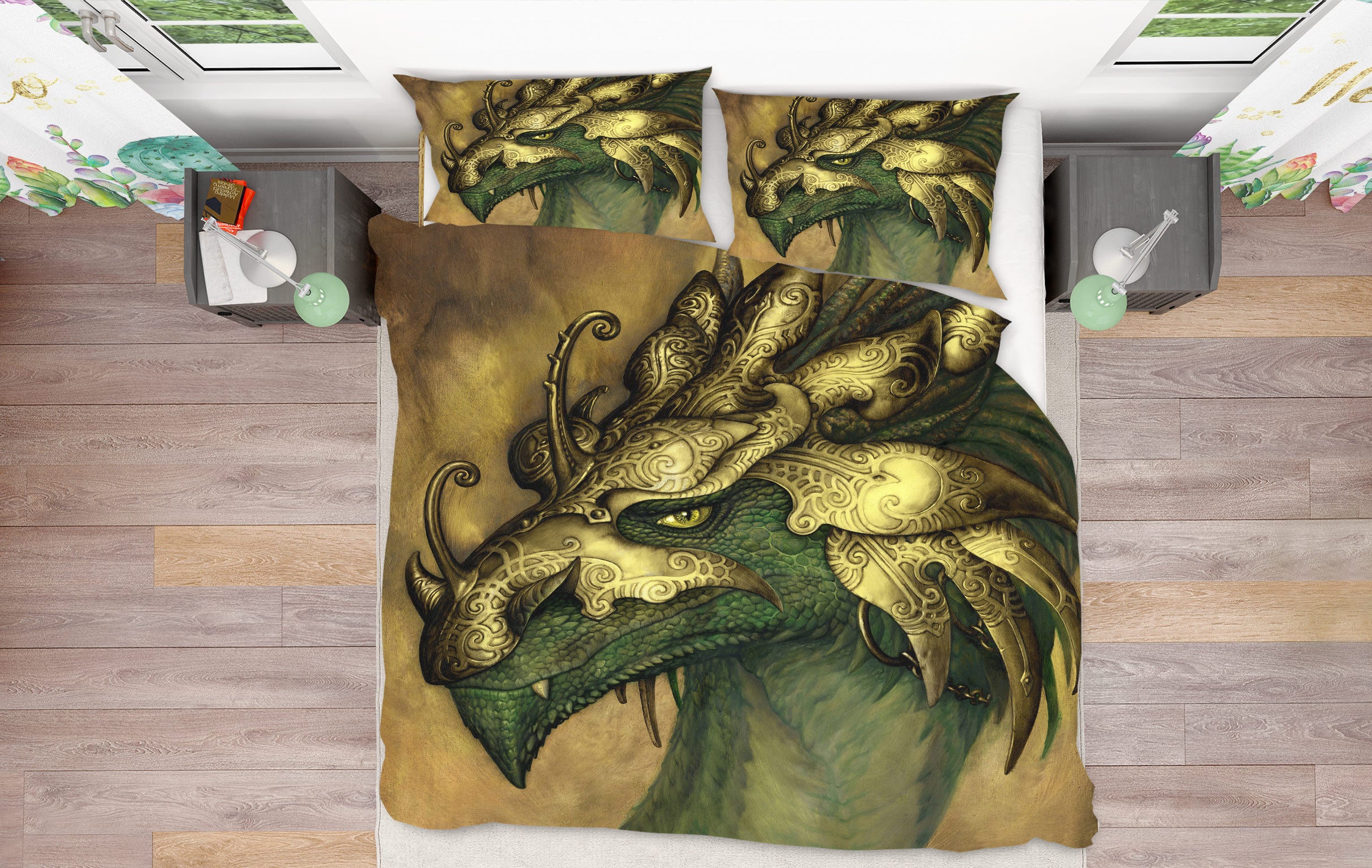 3D Dragon Head 7024 Ciruelo Bedding Bed Pillowcases Quilt