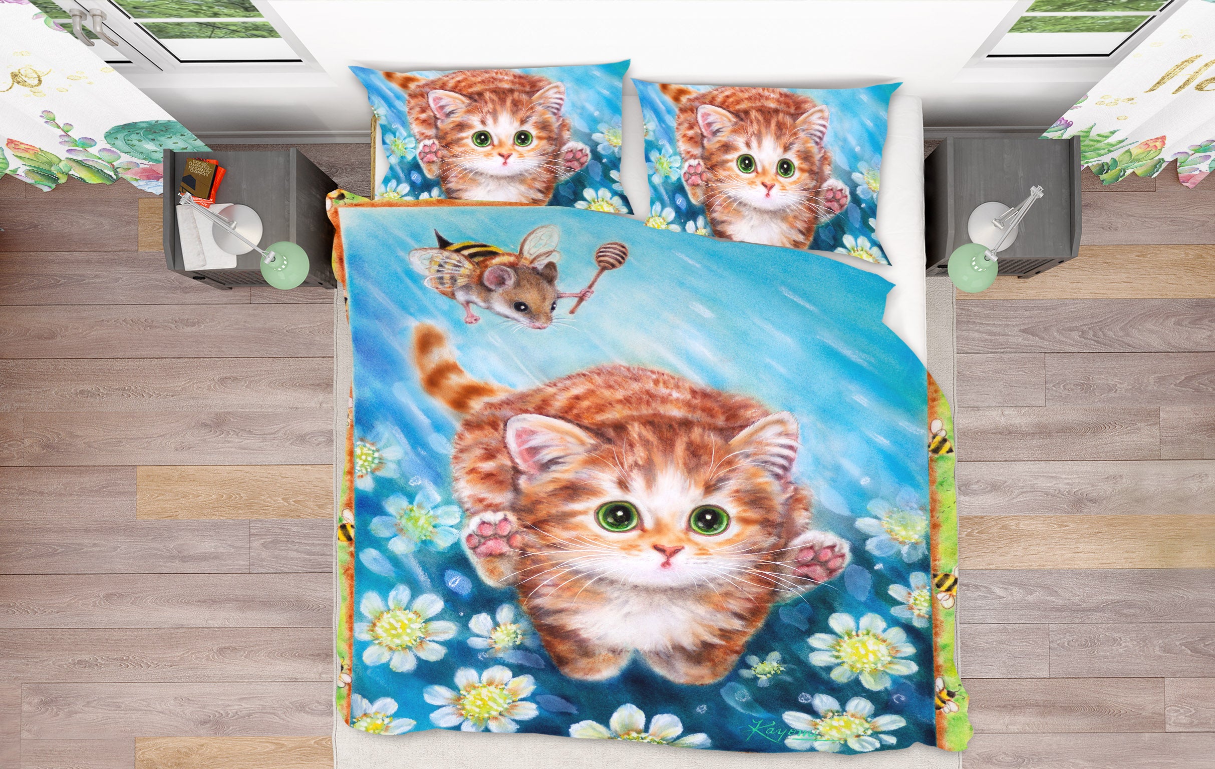 3D Cat Mouse 5814 Kayomi Harai Bedding Bed Pillowcases Quilt Cover Duvet Cover