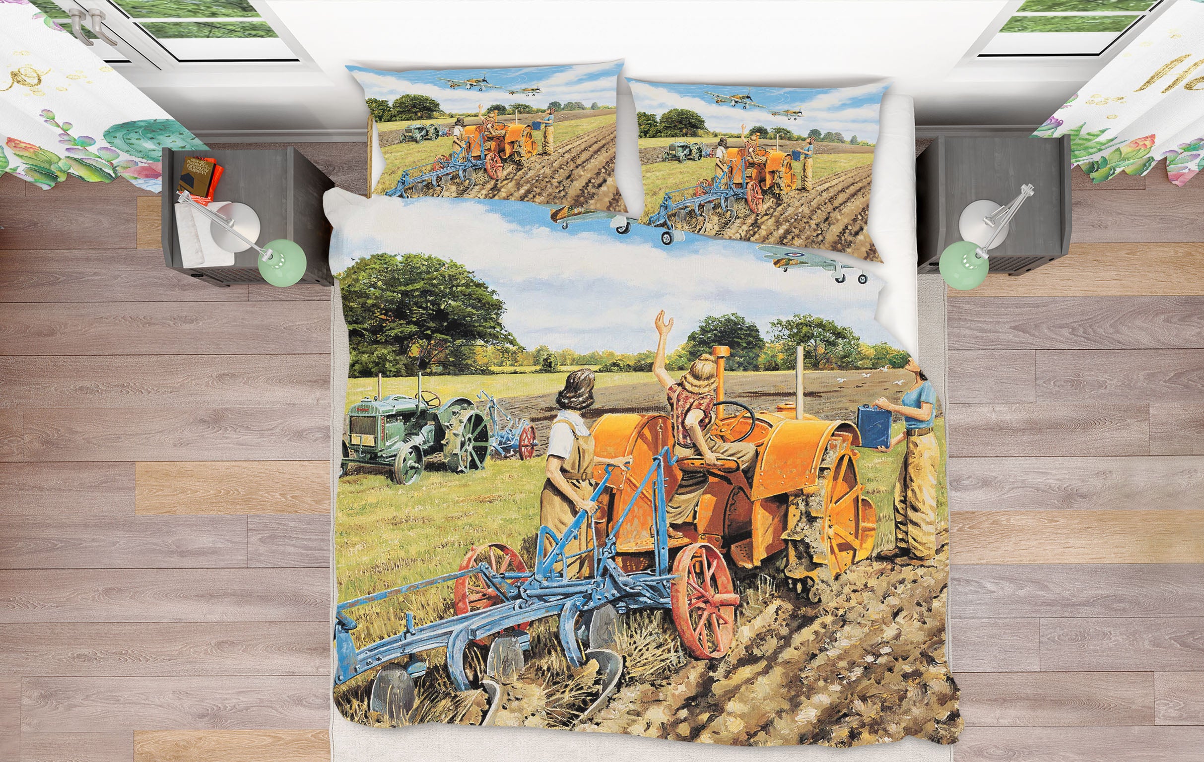 3D Ploughing For Britain 2046 Trevor Mitchell bedding Bed Pillowcases Quilt