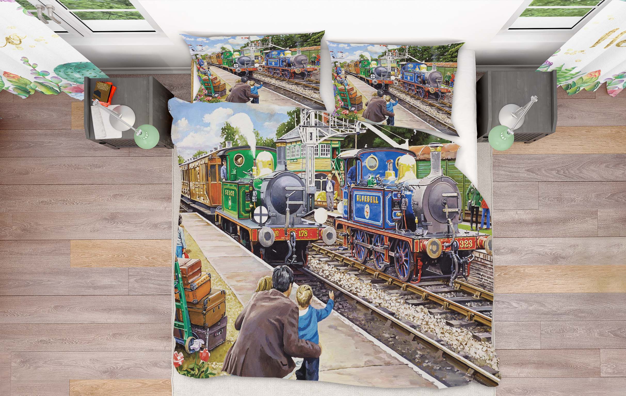 3D The Bluebell Railway 2057 Trevor Mitchell bedding Bed Pillowcases Quilt