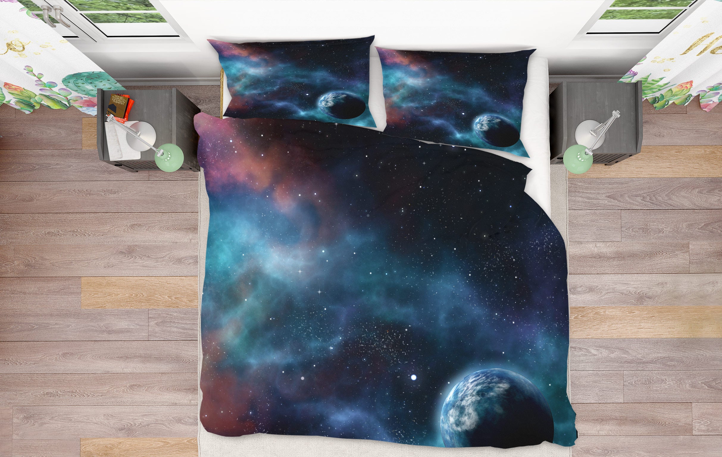 3D Starry Earth 67151 Bed Pillowcases Quilt