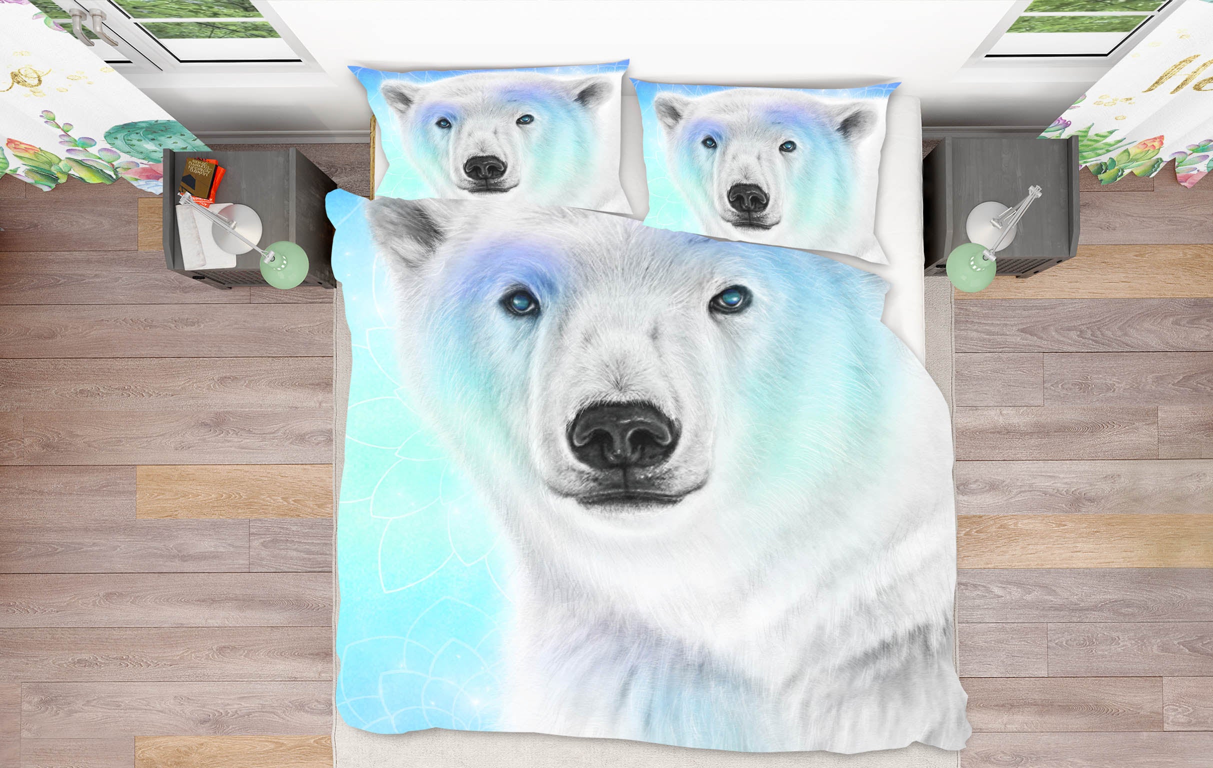 3D Polar Bear 8584 Sheena Pike Bedding Bed Pillowcases Quilt Cover Duvet Cover