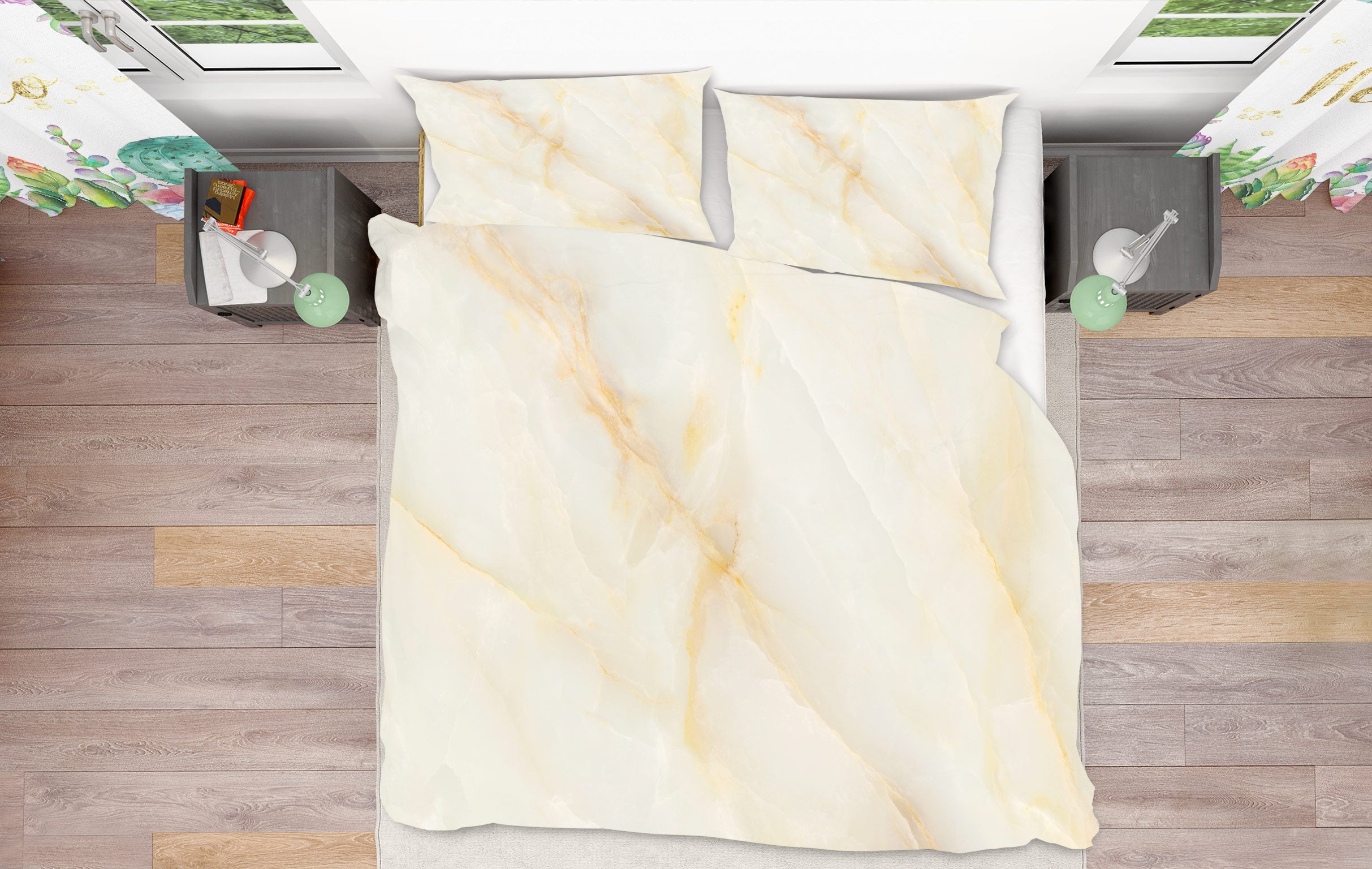 3D Marble Pattern 67073 Bed Pillowcases Quilt