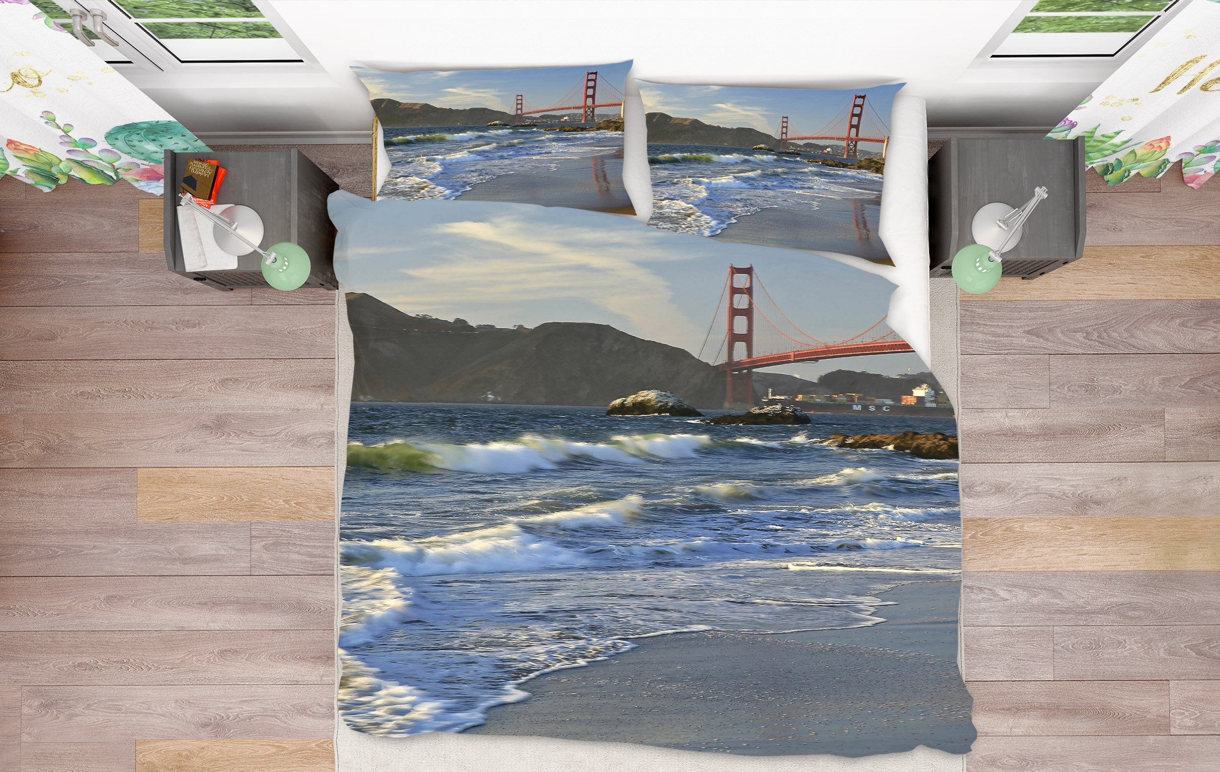 3D Seaside Bridge 2110 Kathy Barefield Bedding Bed Pillowcases Quilt