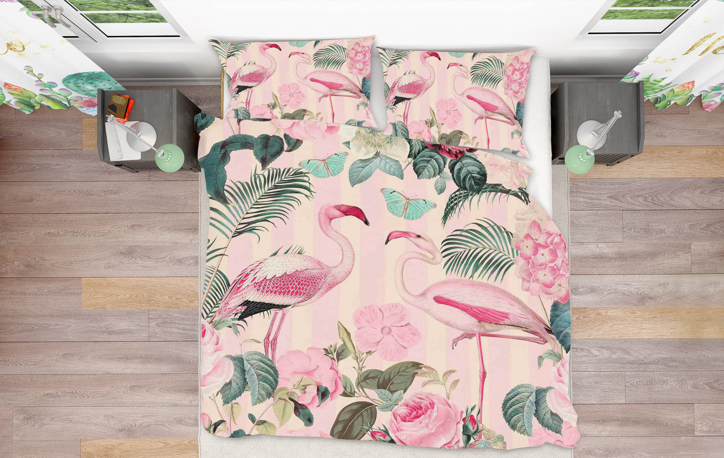 3D Pink Flamingo 2115 Andrea haase Bedding Bed Pillowcases Quilt