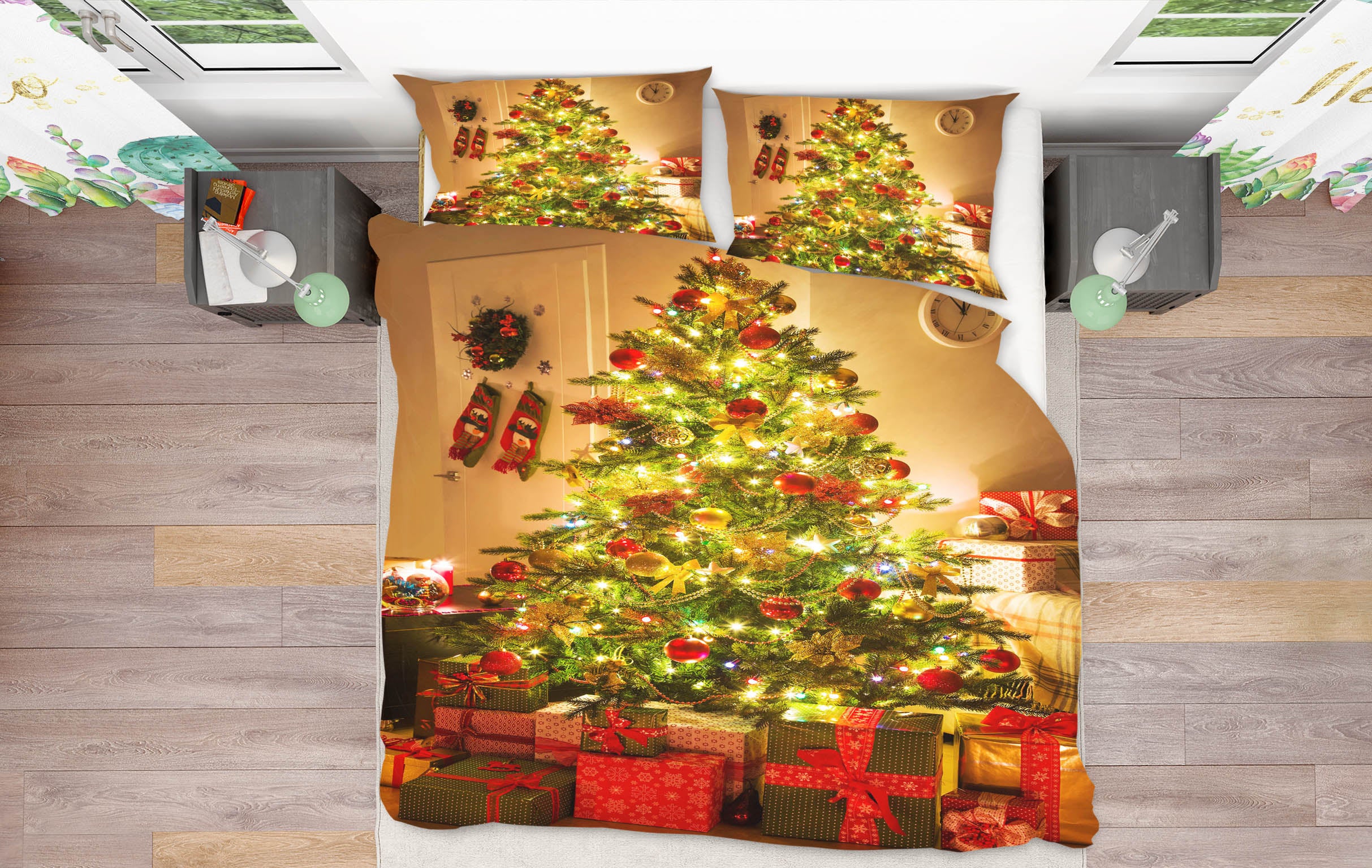 3D Tree Gift 52248 Christmas Quilt Duvet Cover Xmas Bed Pillowcases