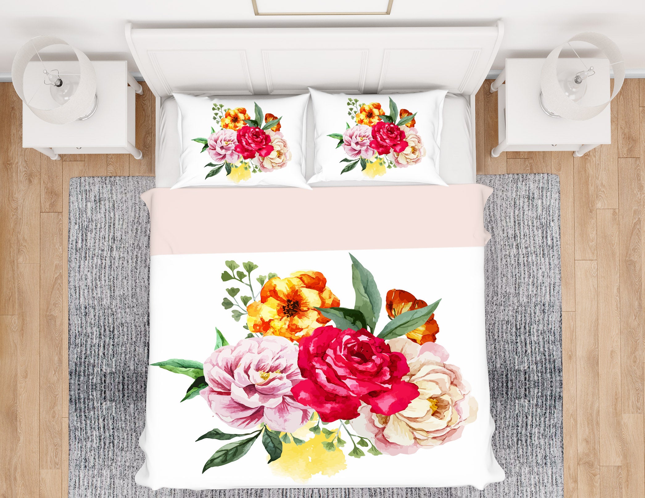 3D Bouquet 63210 Bed Pillowcases Quilt