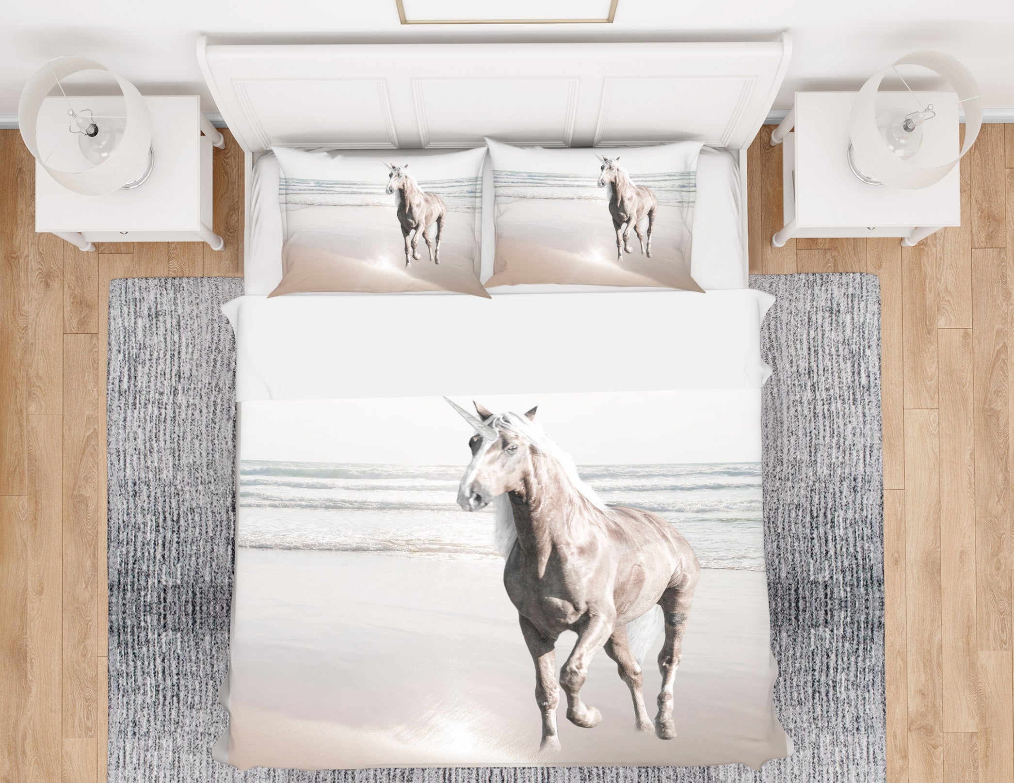 3D White Horse 1001 Assaf Frank Bedding Bed Pillowcases Quilt