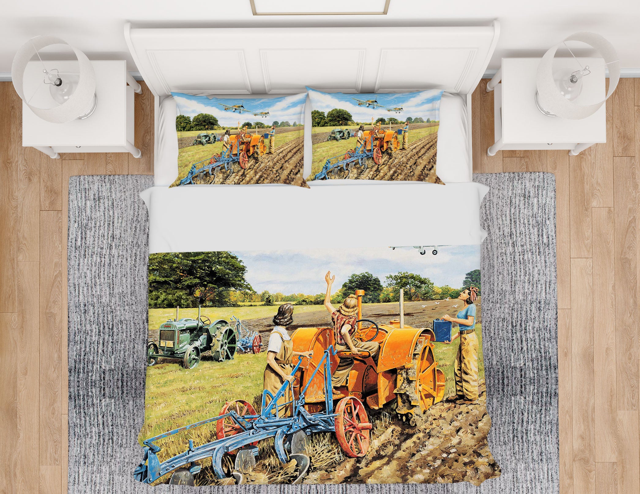 3D Ploughing For Britain 2046 Trevor Mitchell bedding Bed Pillowcases Quilt