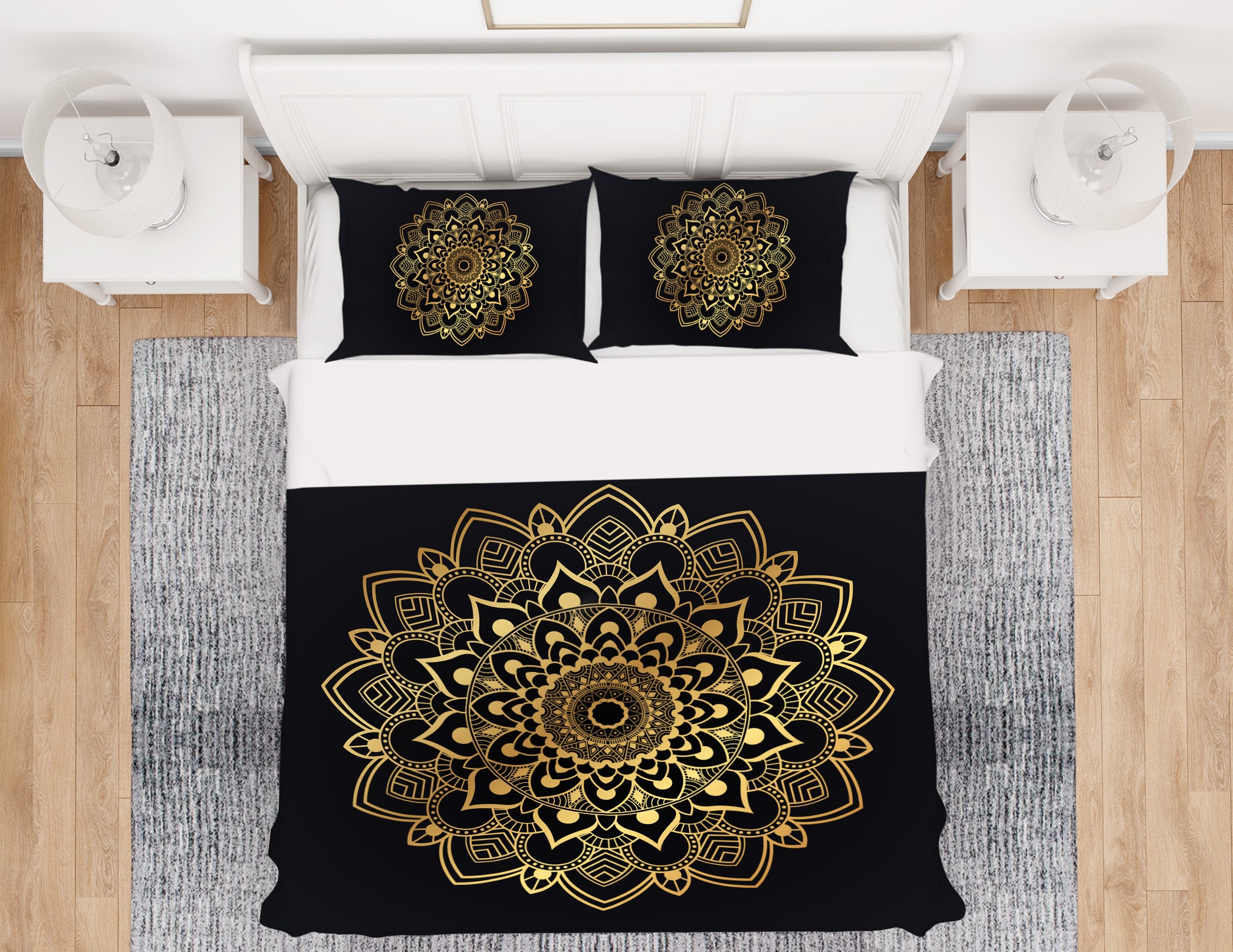 3D Golden Pattern 67039 Bed Pillowcases Quilt