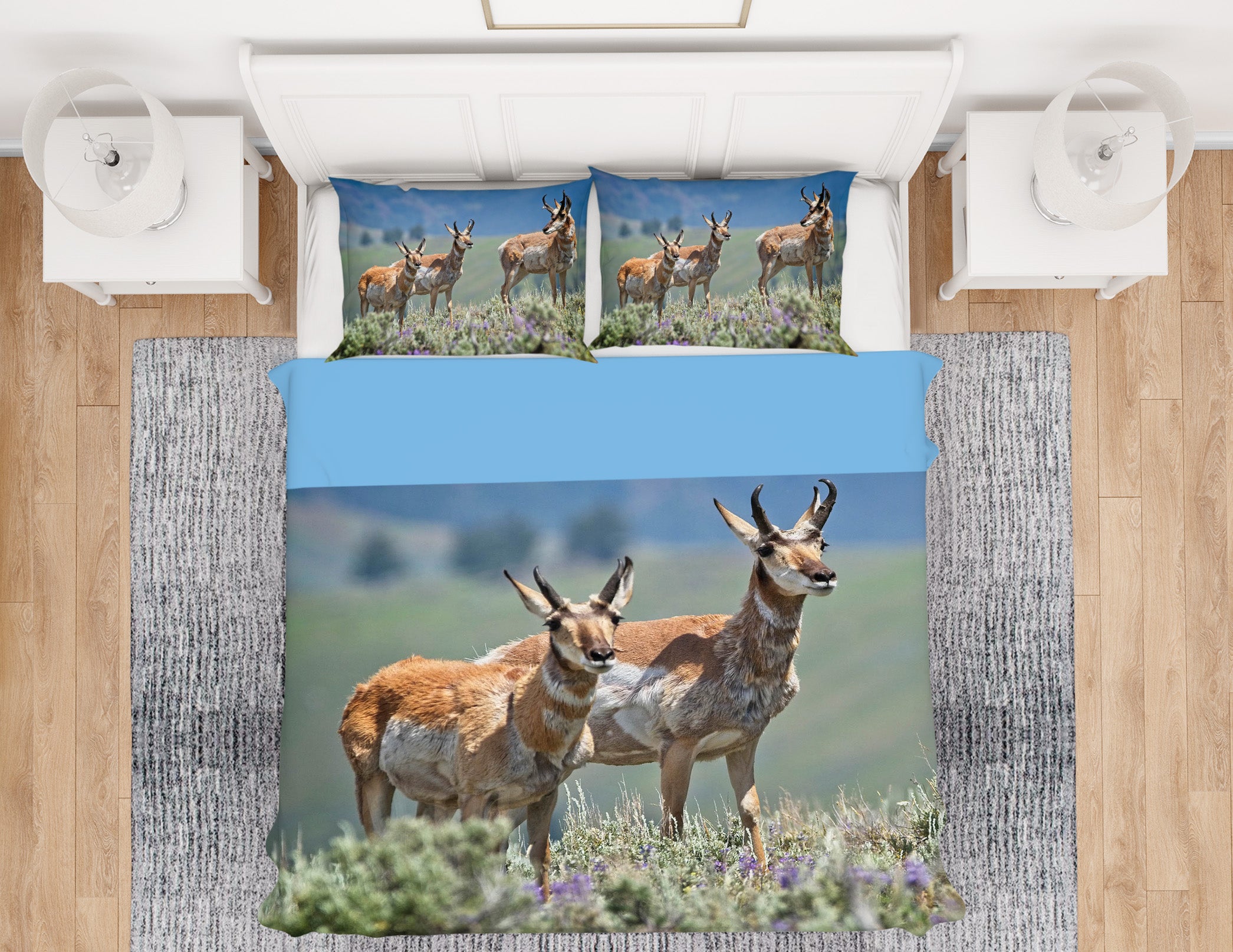 3D Pronghorn Antelope 2101 Kathy Barefield Bedding Bed Pillowcases Quilt