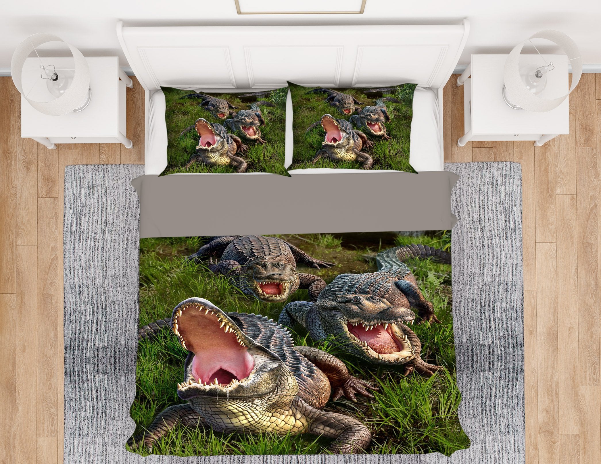 3D Alligators 2111 Jerry LoFaro bedding Bed Pillowcases Quilt Quiet Covers AJ Creativity Home 