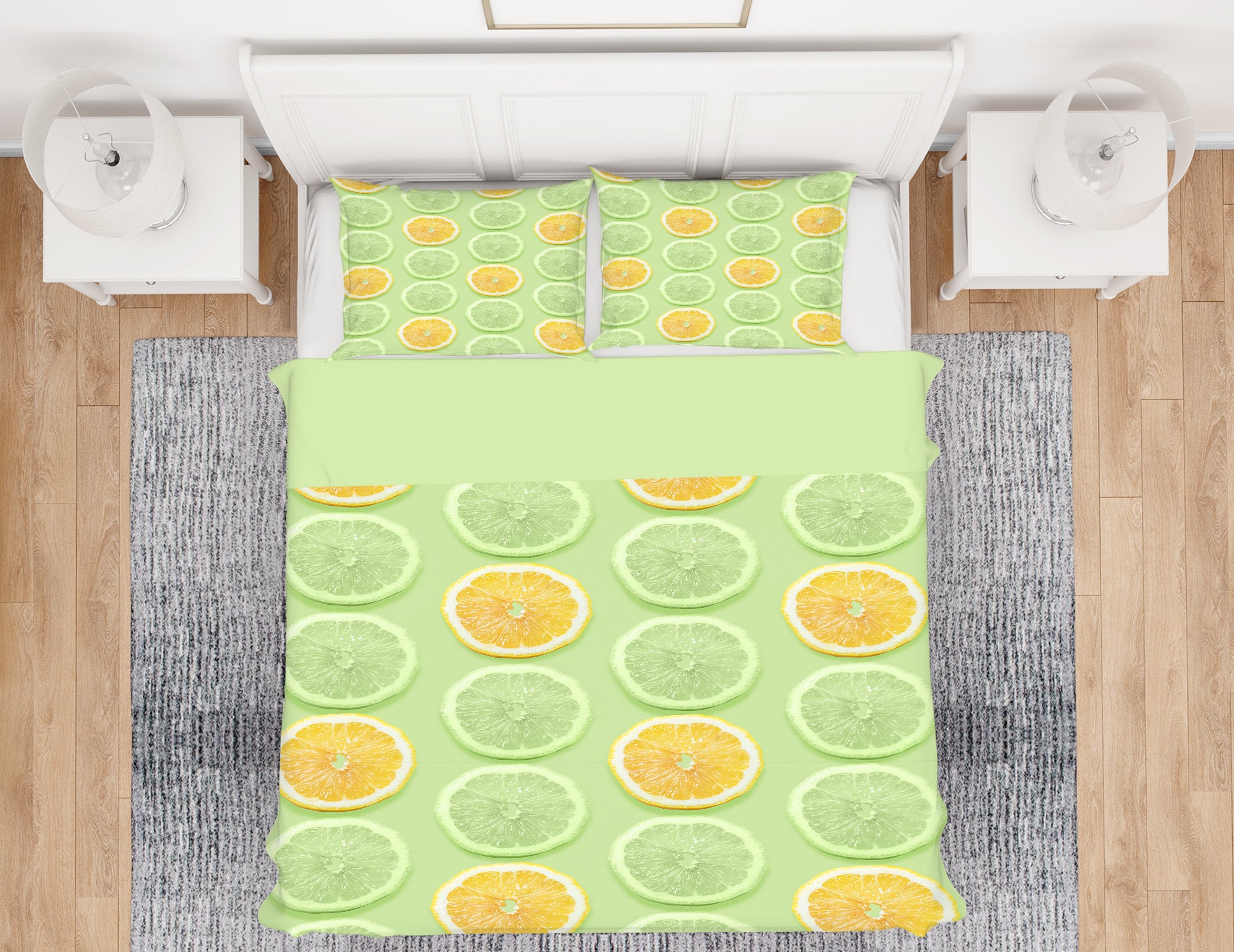 3D Lemon Slices 67093 Bed Pillowcases Quilt