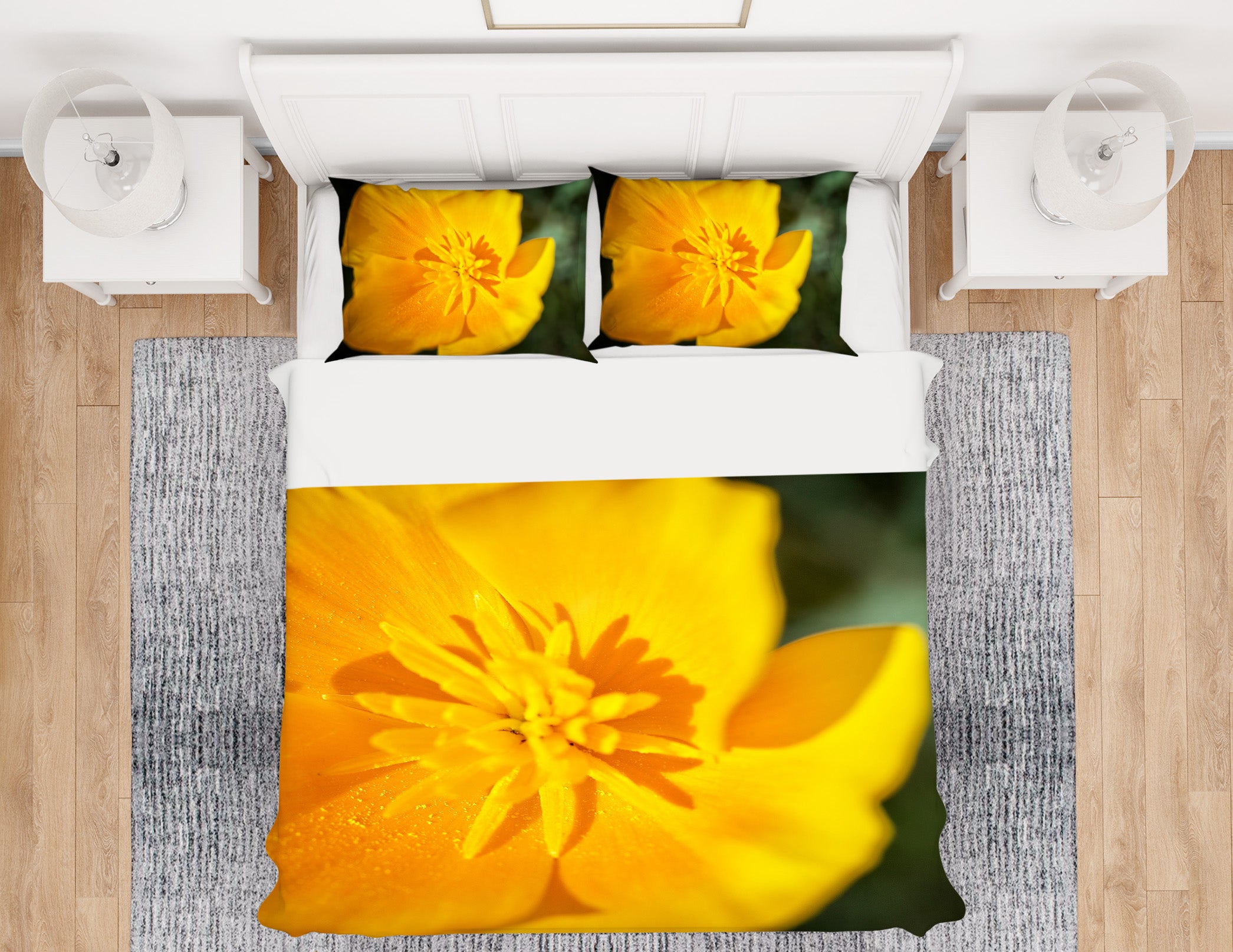 3D Yellow Flowers 62171 Kathy Barefield Bedding Bed Pillowcases Quilt