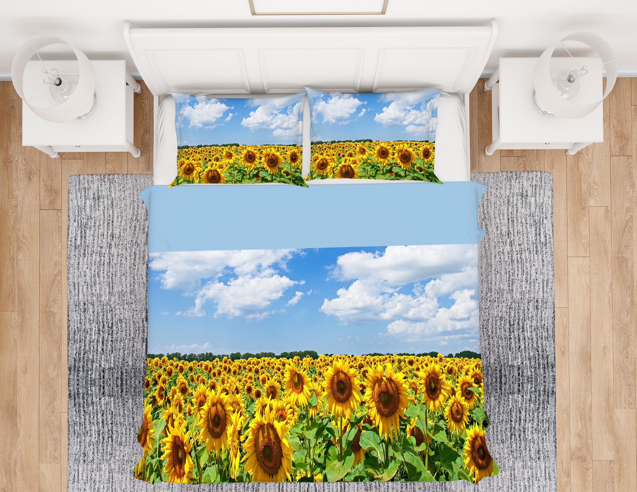 3D Sky Sunflower 67148 Bed Pillowcases Quilt