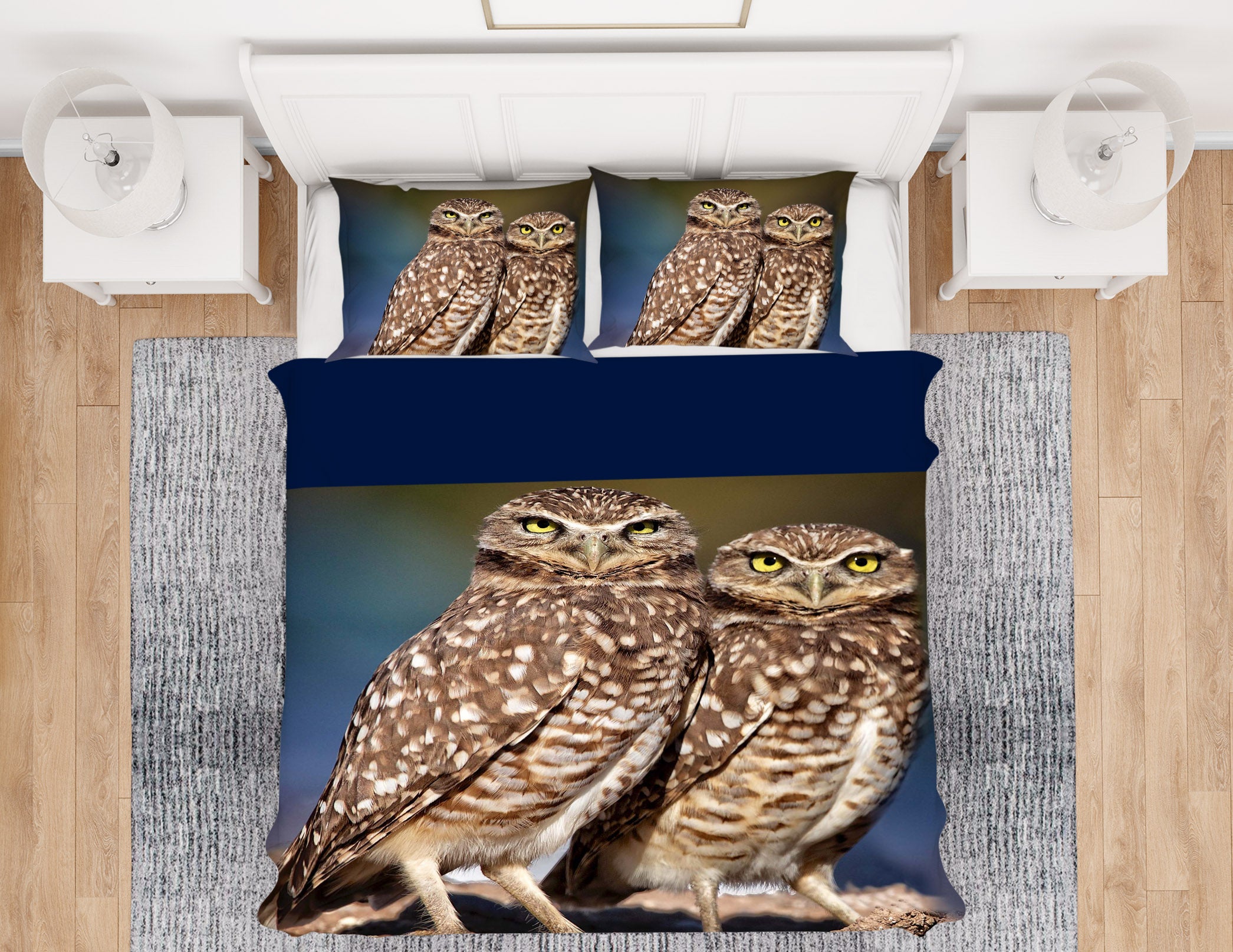 3D Burrowing Owl Buddies 2106 Kathy Barefield Bedding Bed Pillowcases Quilt