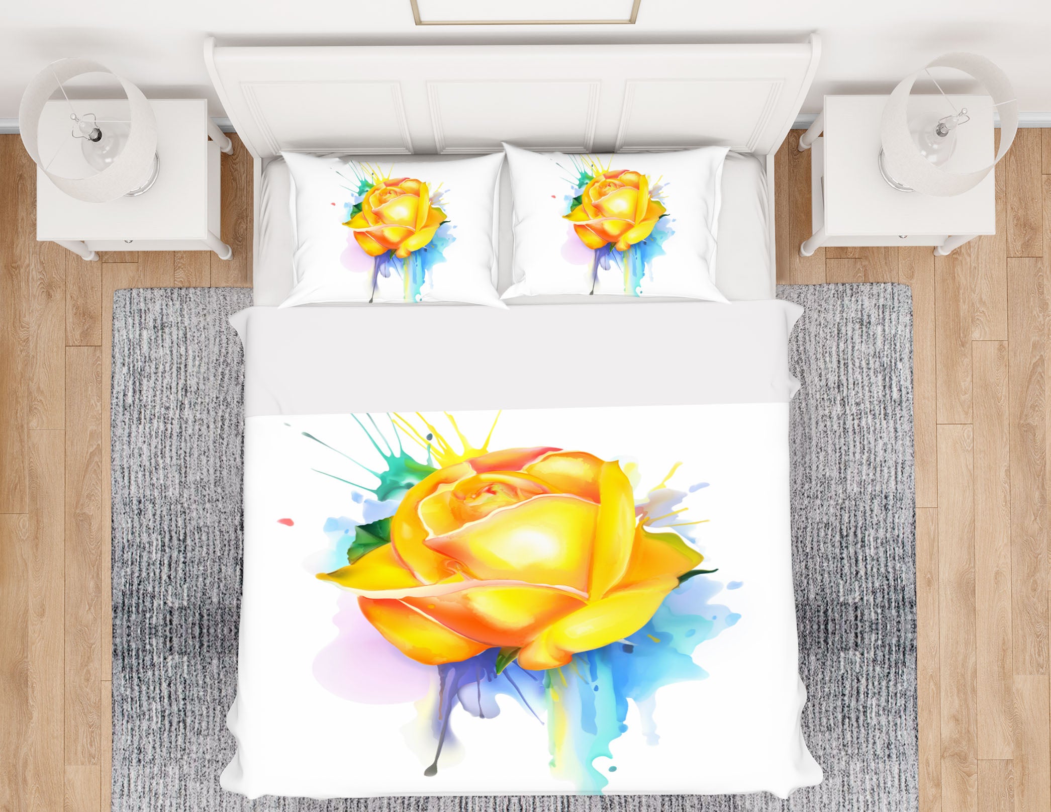 3D Yellow Flowers 63219 Bed Pillowcases Quilt