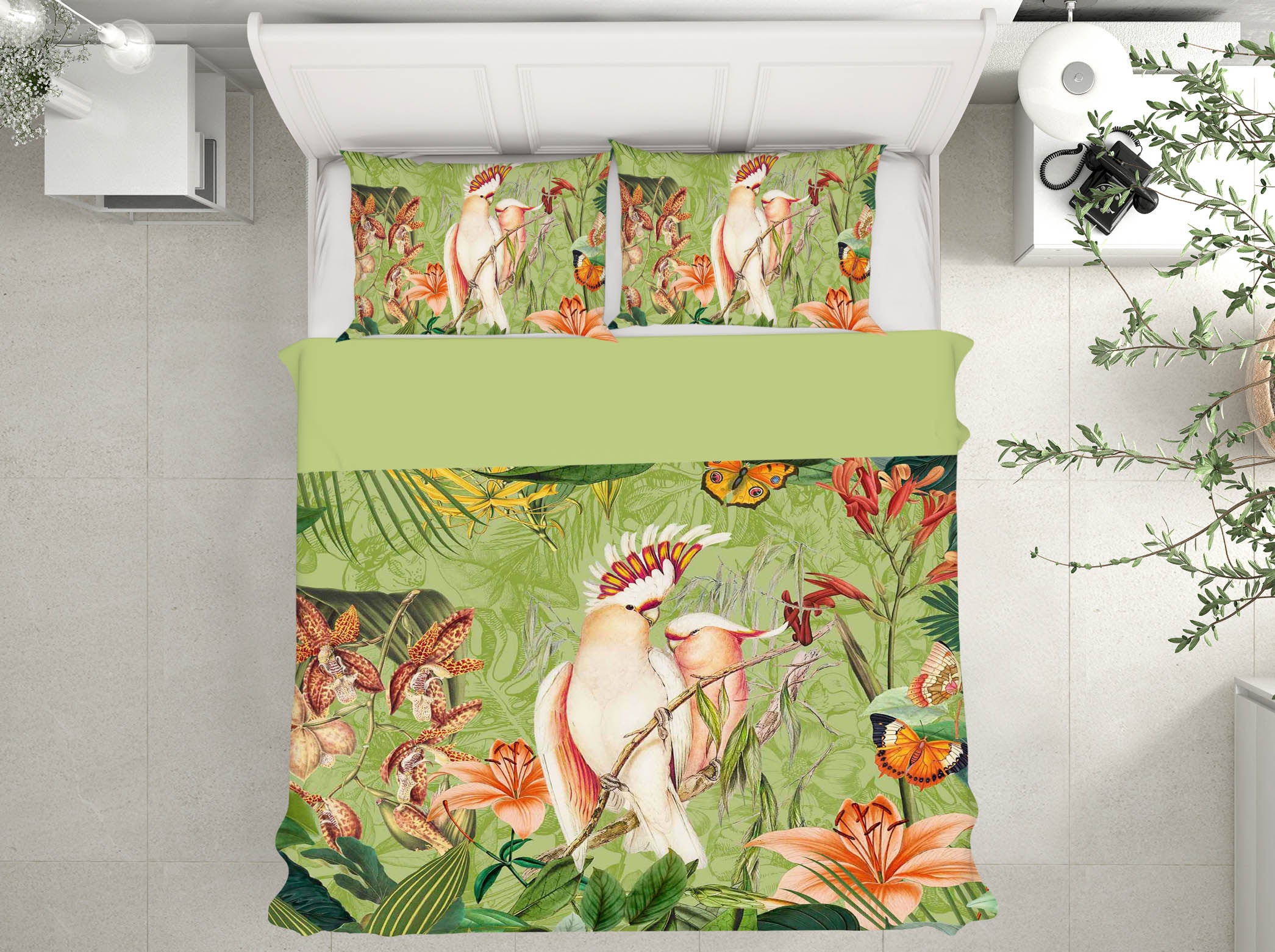 3D Cockatoos And Butterflies 2109 Andrea haase Bedding Bed Pillowcases Quilt