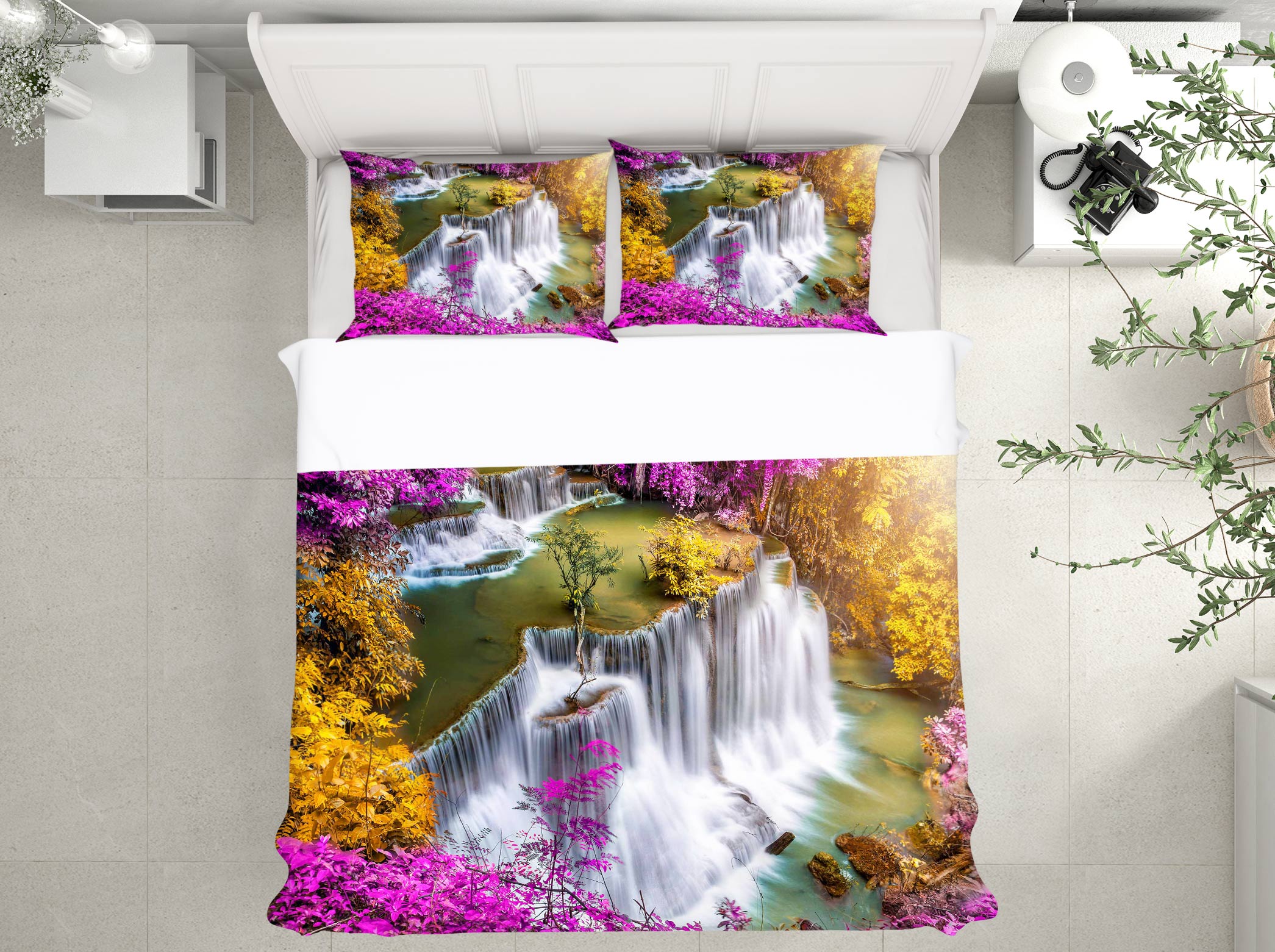 3D Waterfall 67088 Bed Pillowcases Quilt