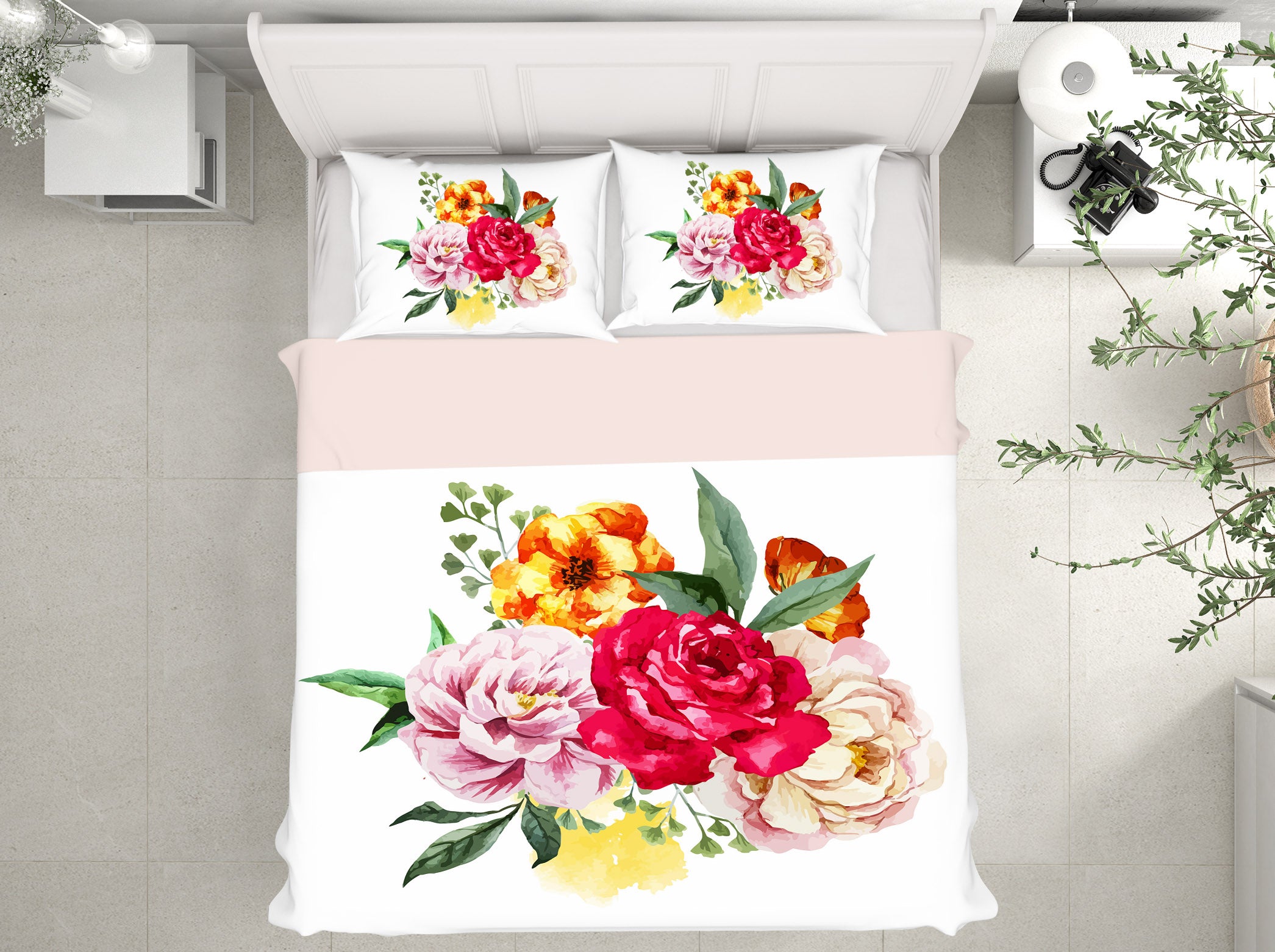 3D Bouquet 63210 Bed Pillowcases Quilt